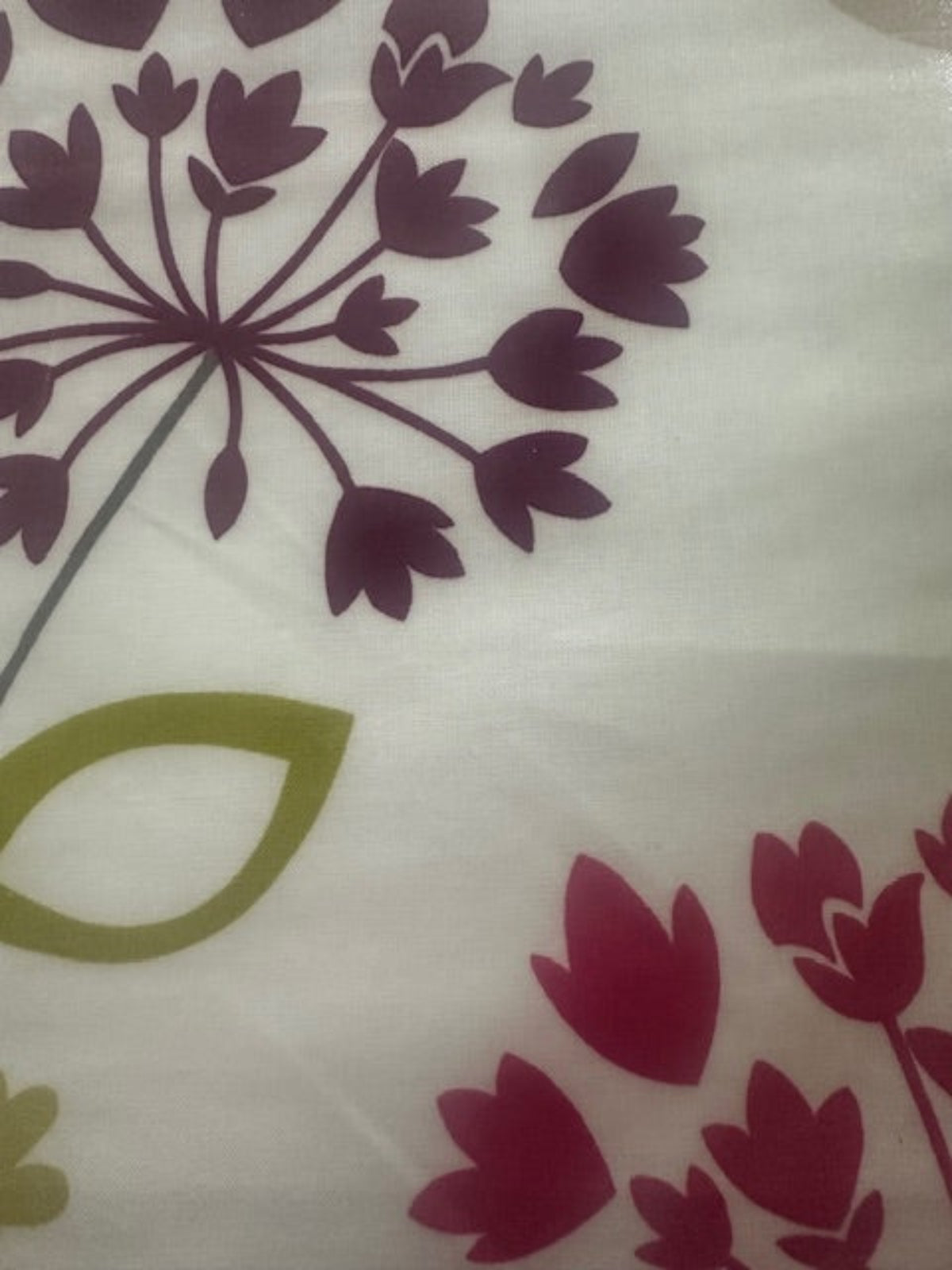 Lime/Amethyst/Fuchsia Seed Heads on White PVC Coated Cotton