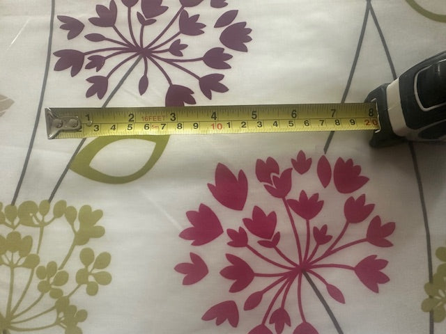 Lime/Amethyst/Fuchsia Seed Heads on White PVC Coated Cotton