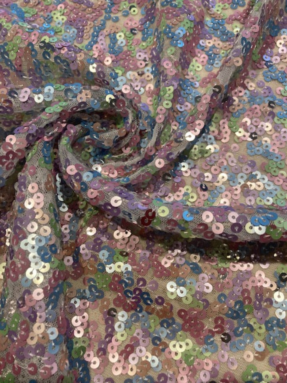 Pastel Multi Coloured Allover Sequin 