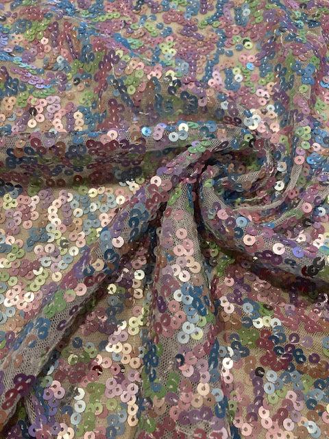 Pastel Multi Coloured Allover Sequin 