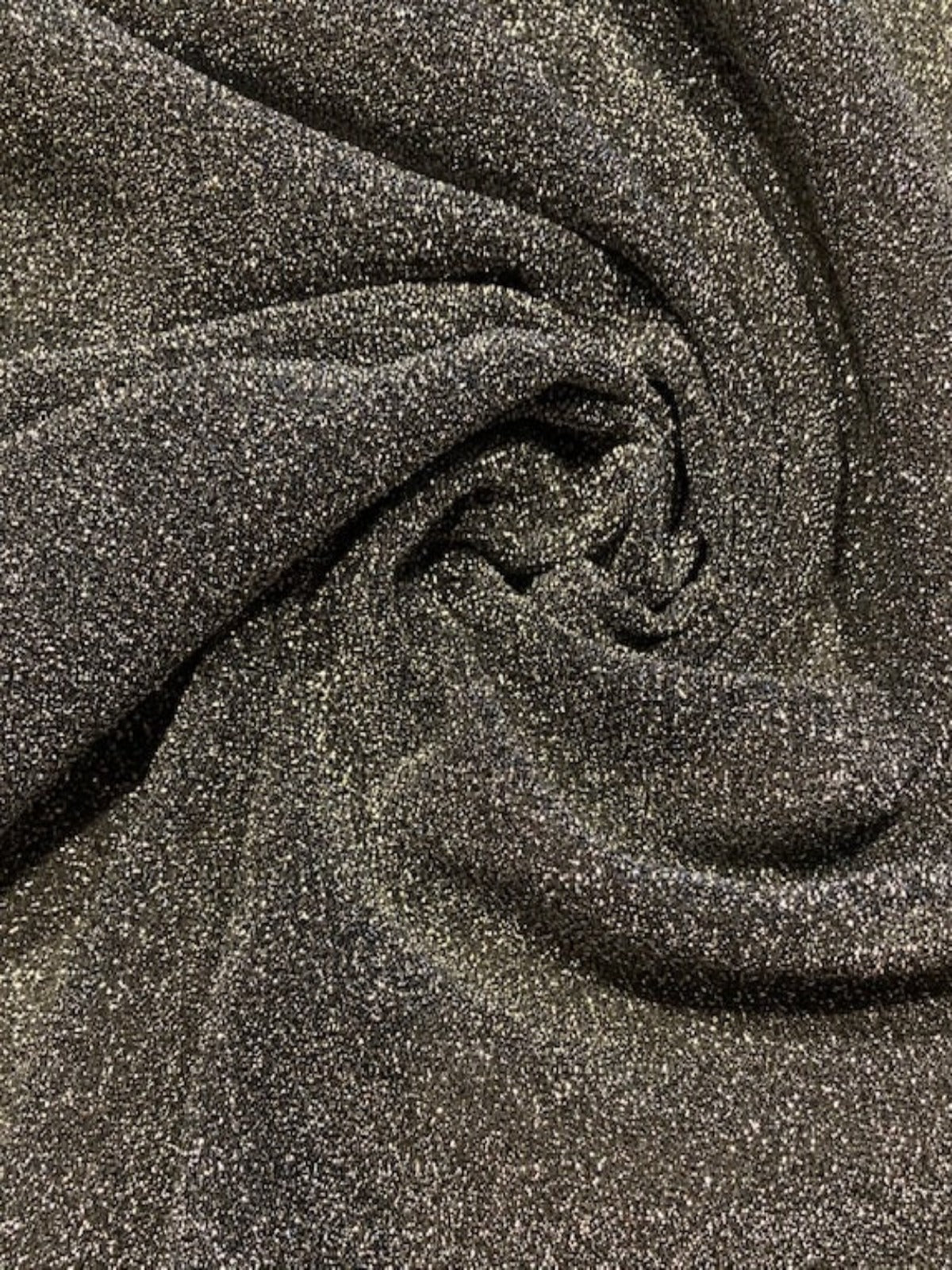 Silver on Black Glitter Knit, One Way Stretch