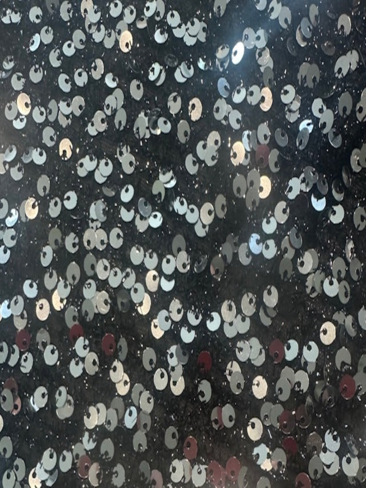 Silver Sequin on Black Glitter Effect