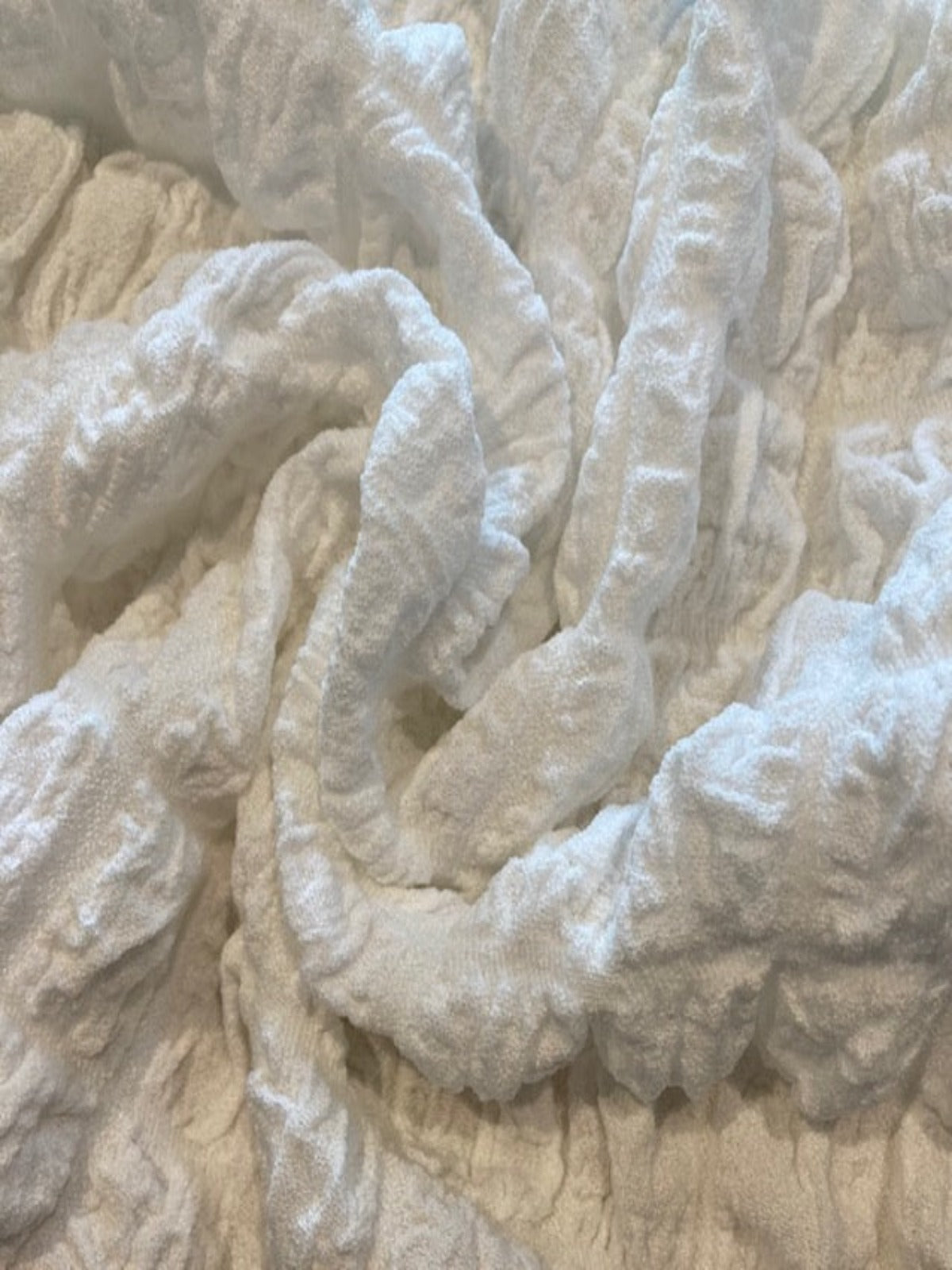 Ivory 2.5cm Check Seersucker