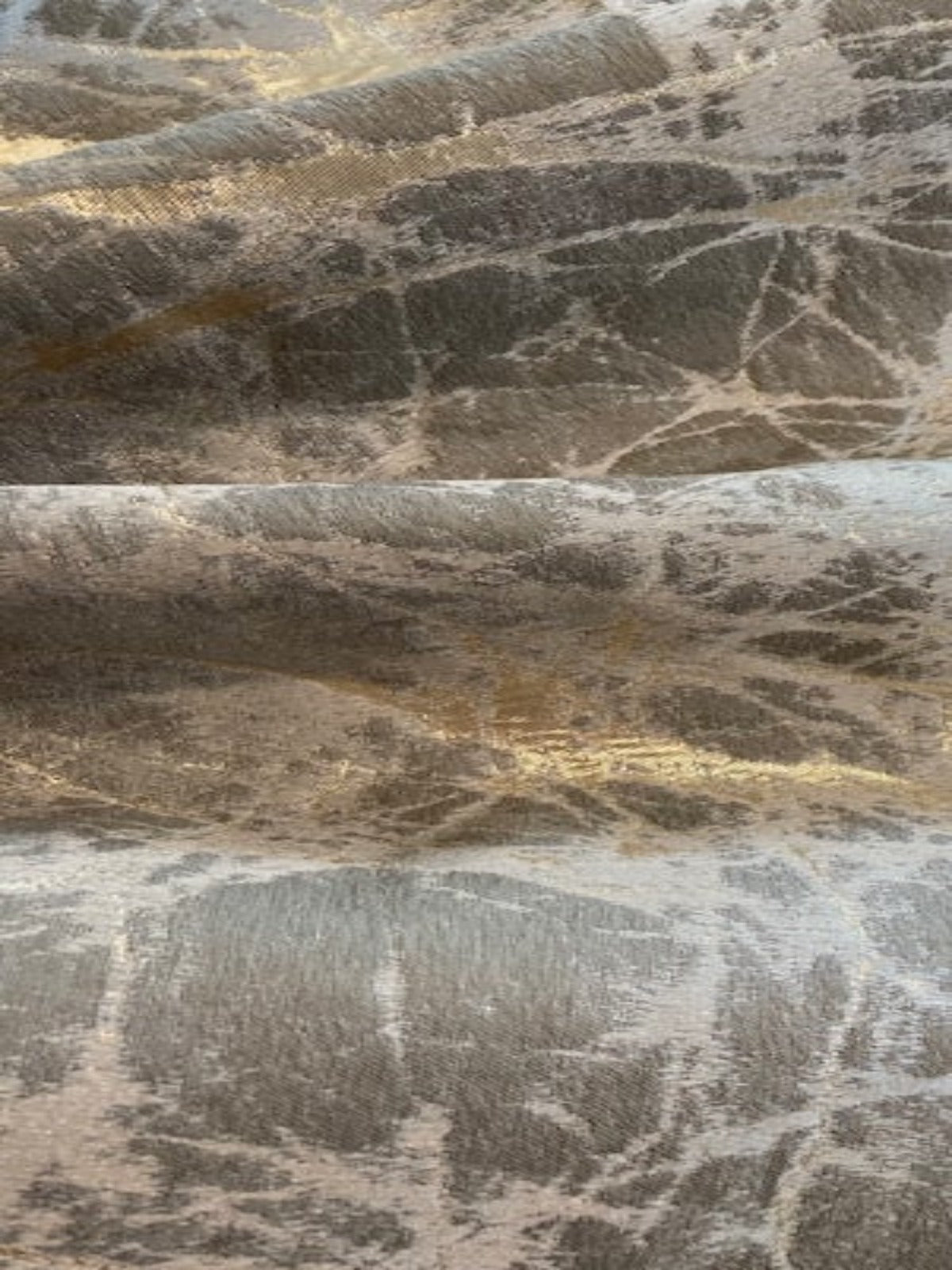 Stone Lava Flows Fabric with Gold Lurex Detail – Heavyweight Furnishing