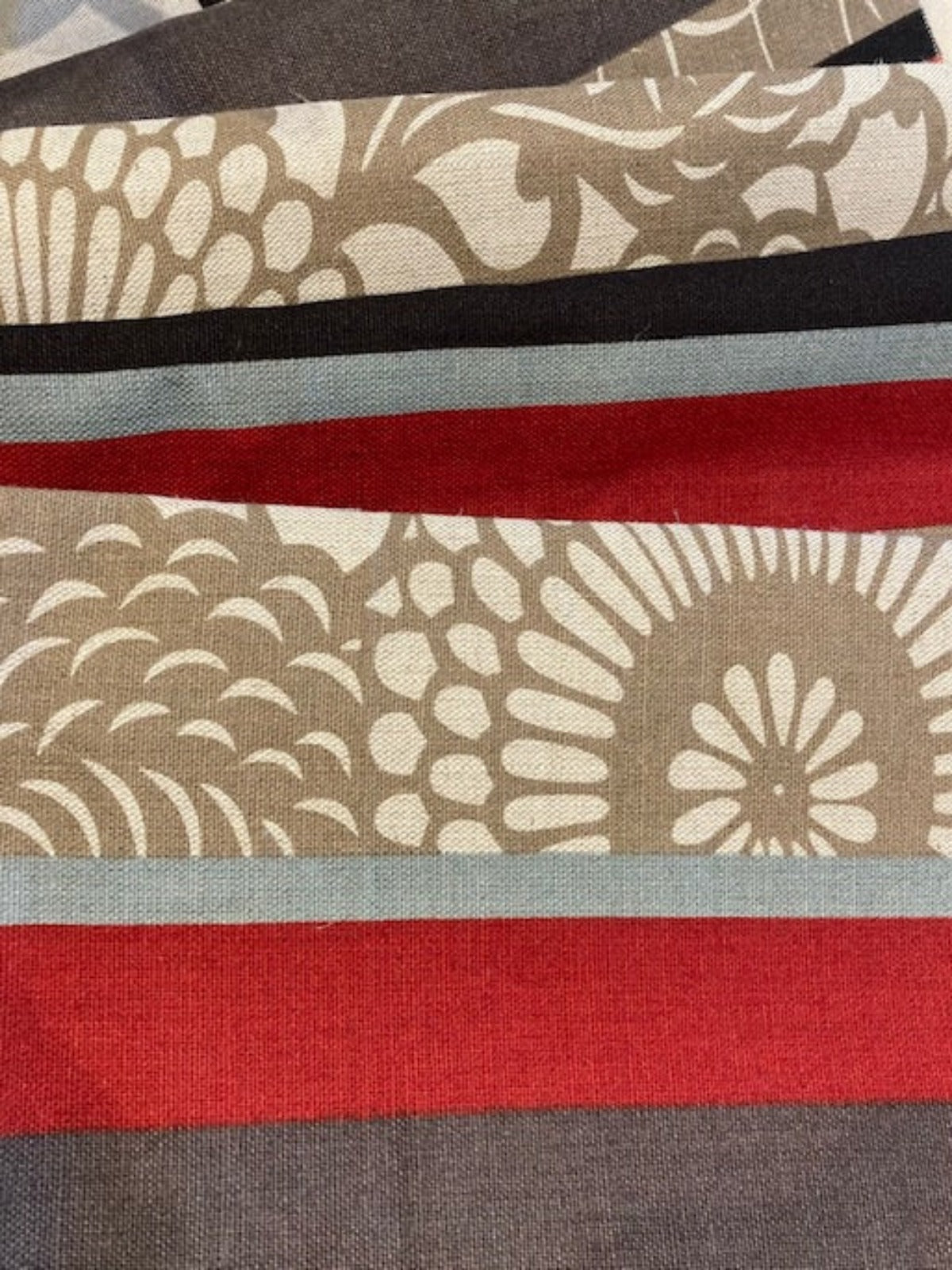 Multi Stripe with Patterned Print on Cotton/Linen " Warwick"