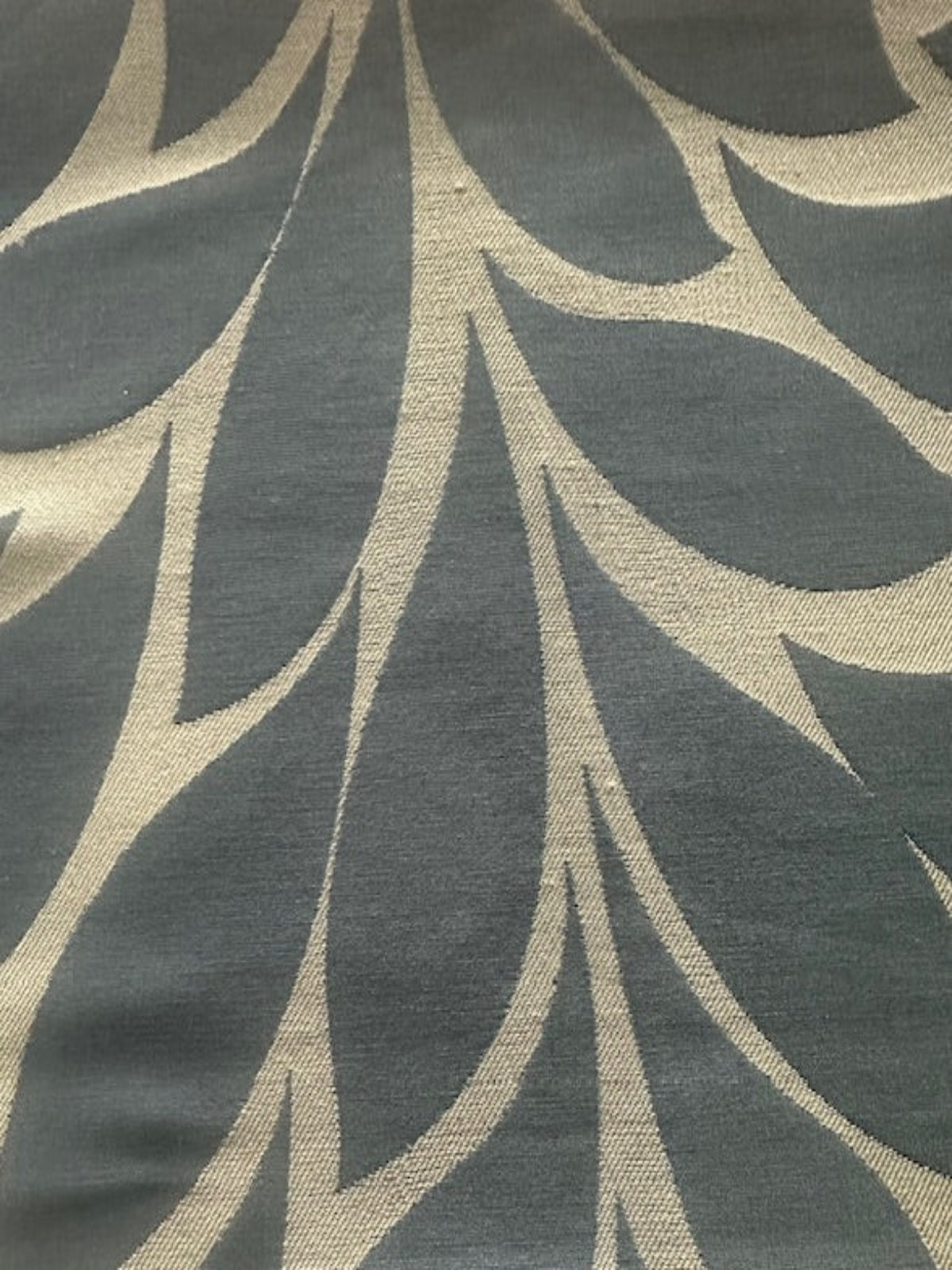 Teal Leaf Damask, Silk Mix