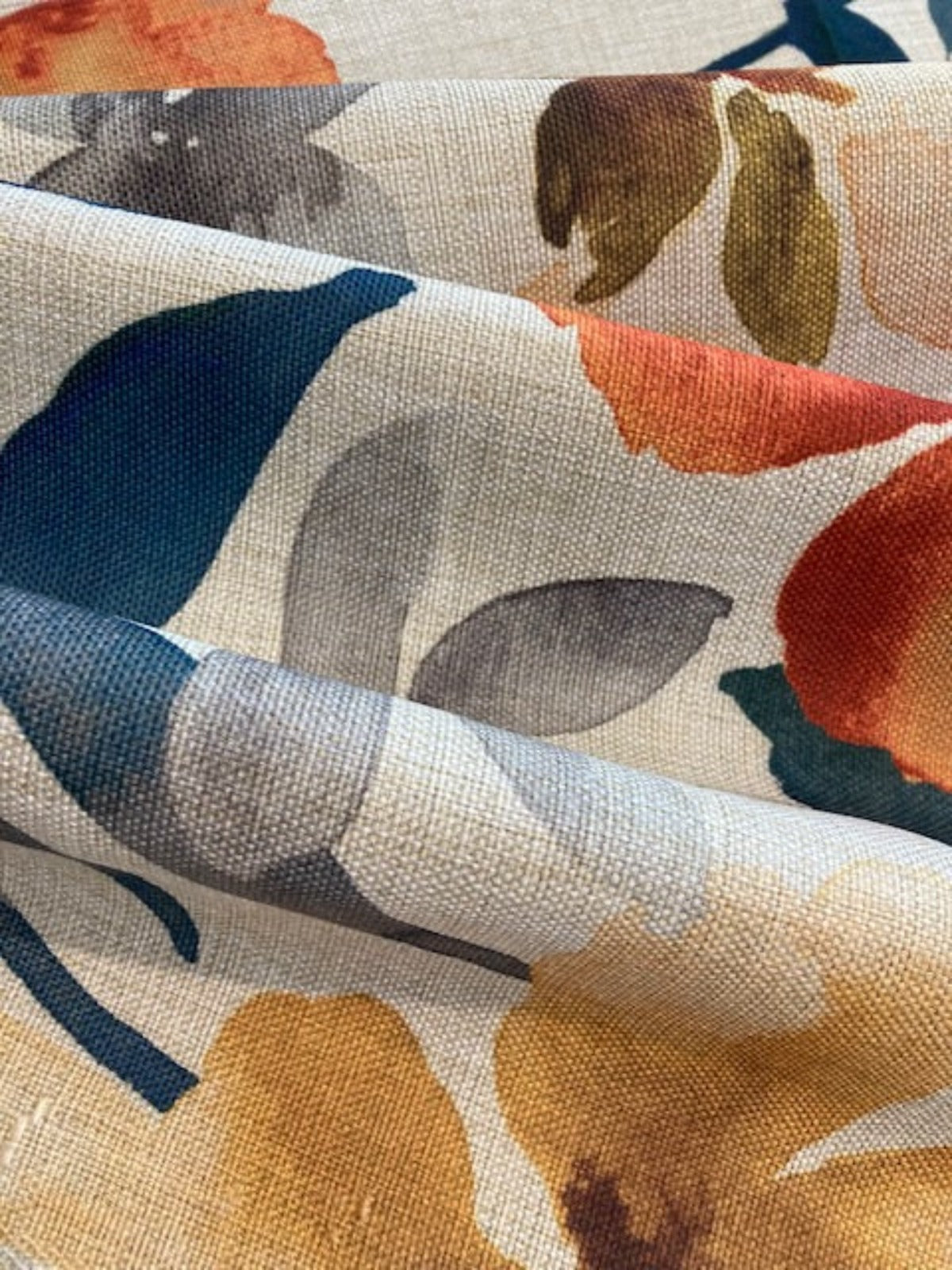 Teal /Orange Watercolour on Natural Base Furnishing