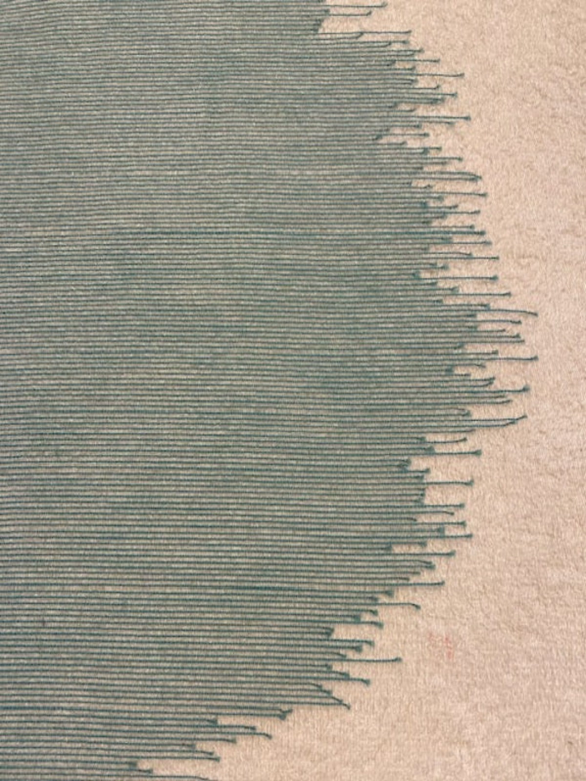 Teal Dot Edged Spheres on Organza. Wide Width "Harlequin- momentum Sheer Define"