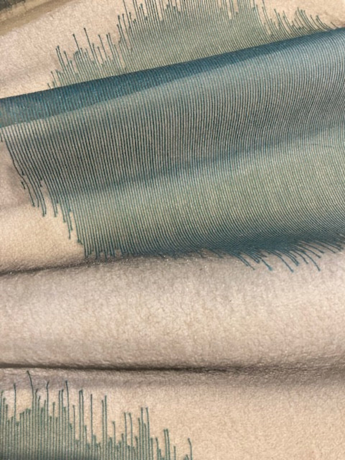 Teal Dot Edged Spheres on Organza. Wide Width "Harlequin- momentum Sheer Define"