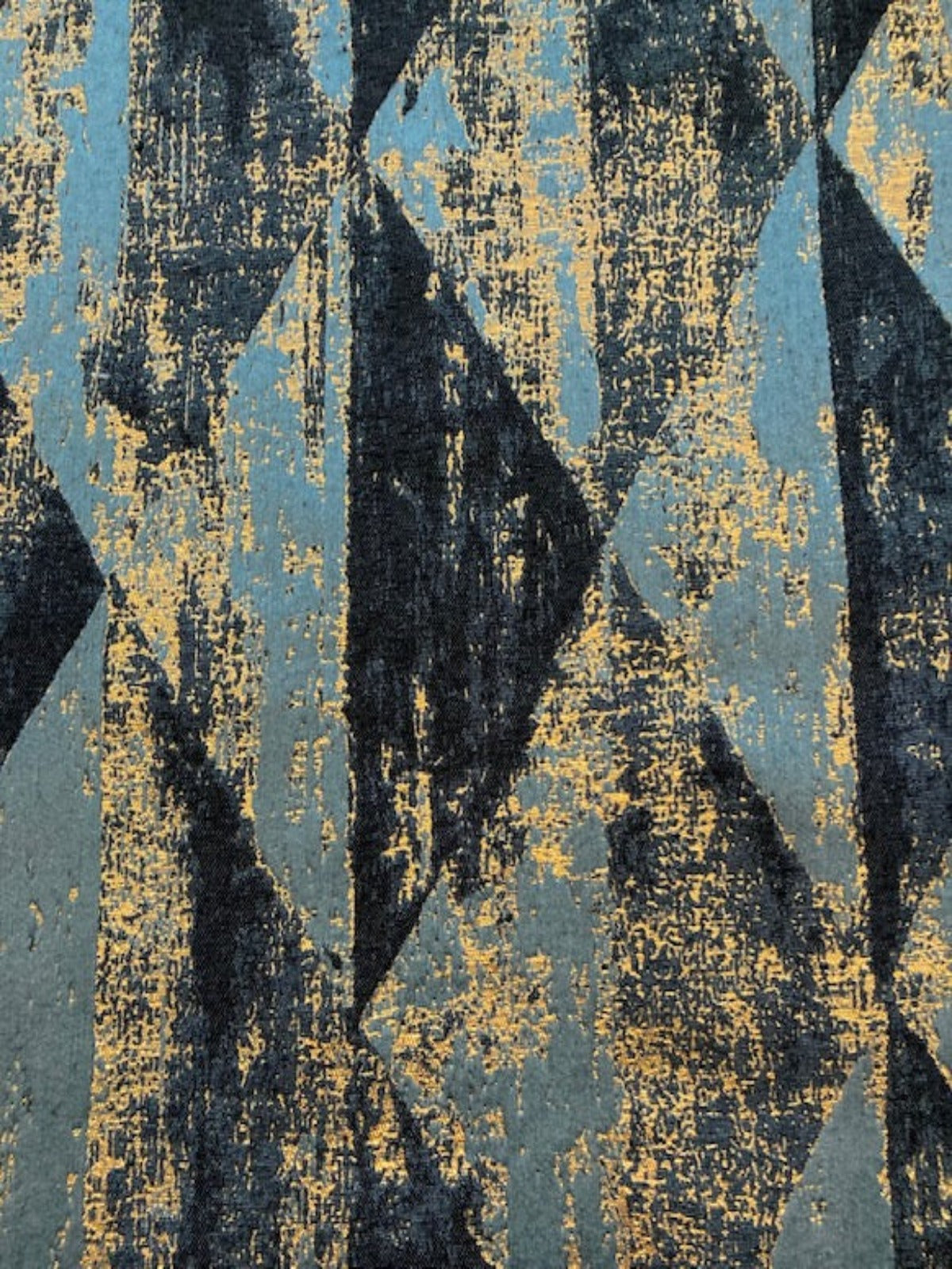 Teal Interlocking Triangles with Gold Lurex Detail