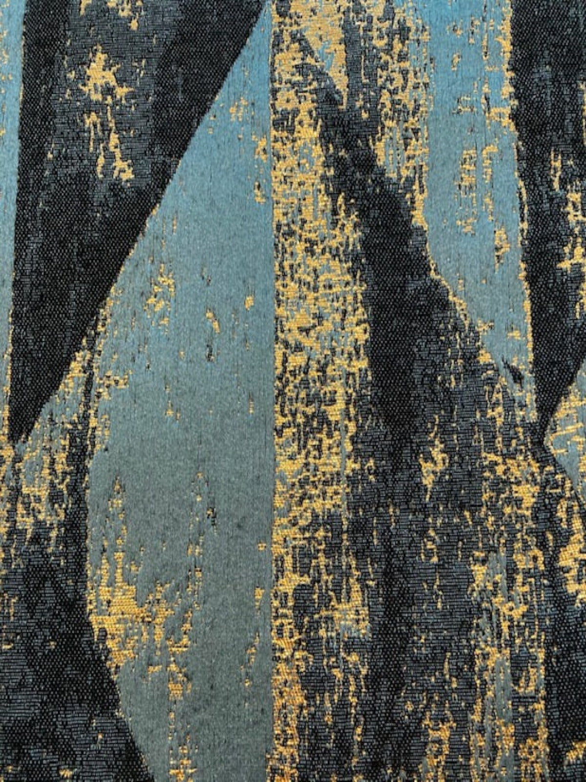 Teal Interlocking Triangles with Gold Lurex Detail