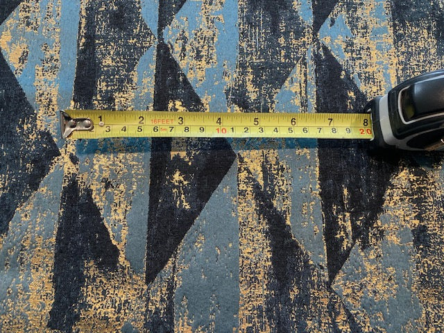 Teal Interlocking Triangles with Gold Lurex Detail