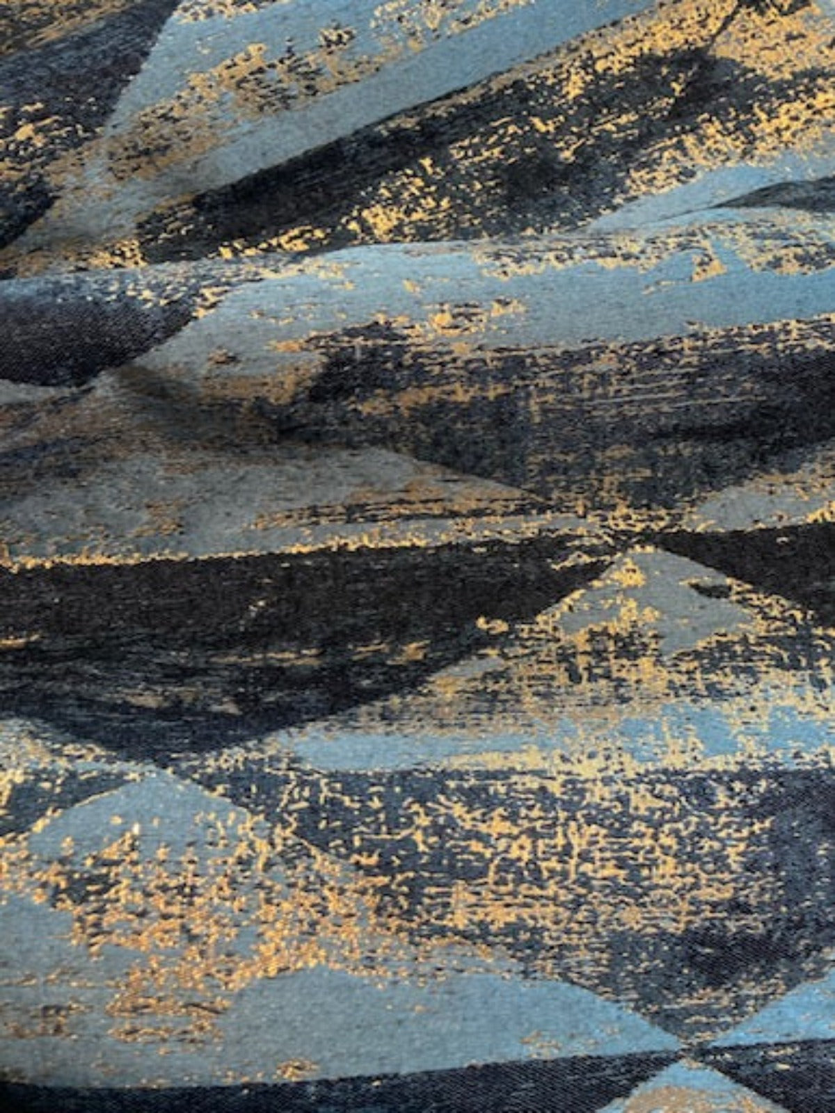 Teal Interlocking Triangles with Gold Lurex Detail