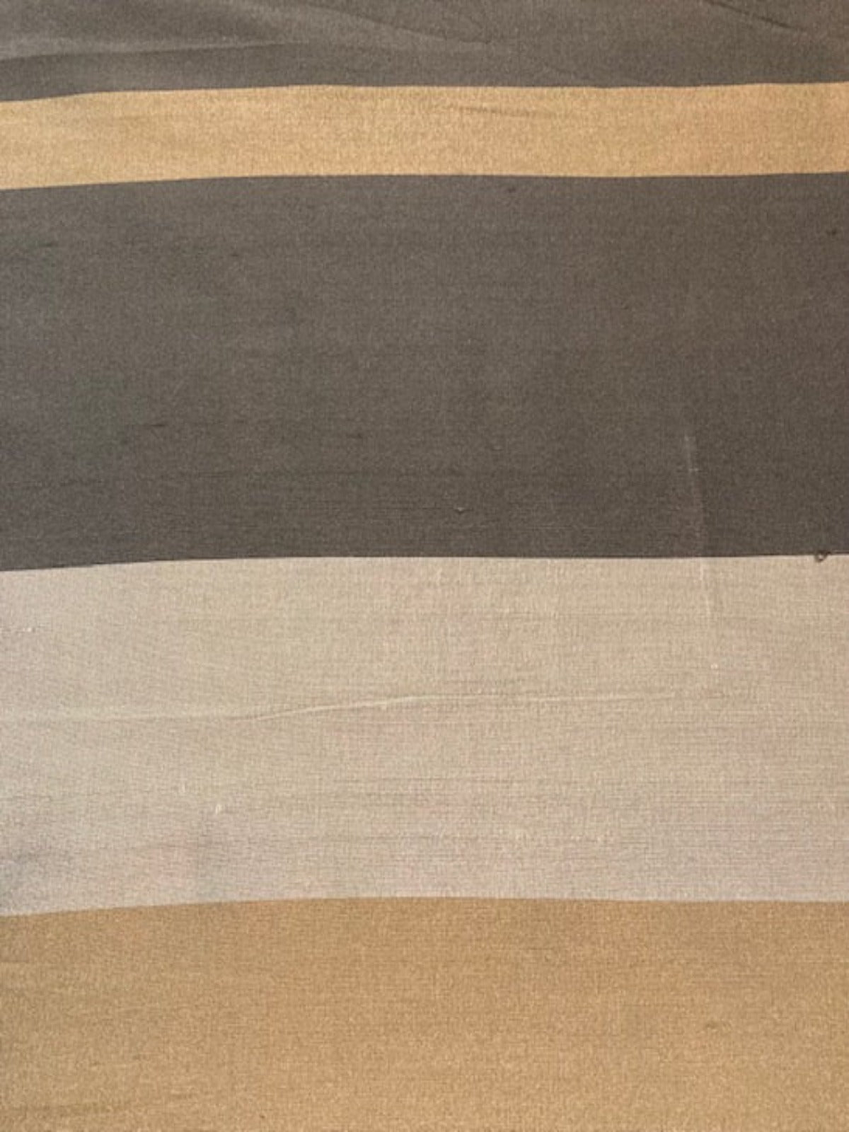 Tones of Green Stripe on Silk Dupion. Stripes Run Across the fabric