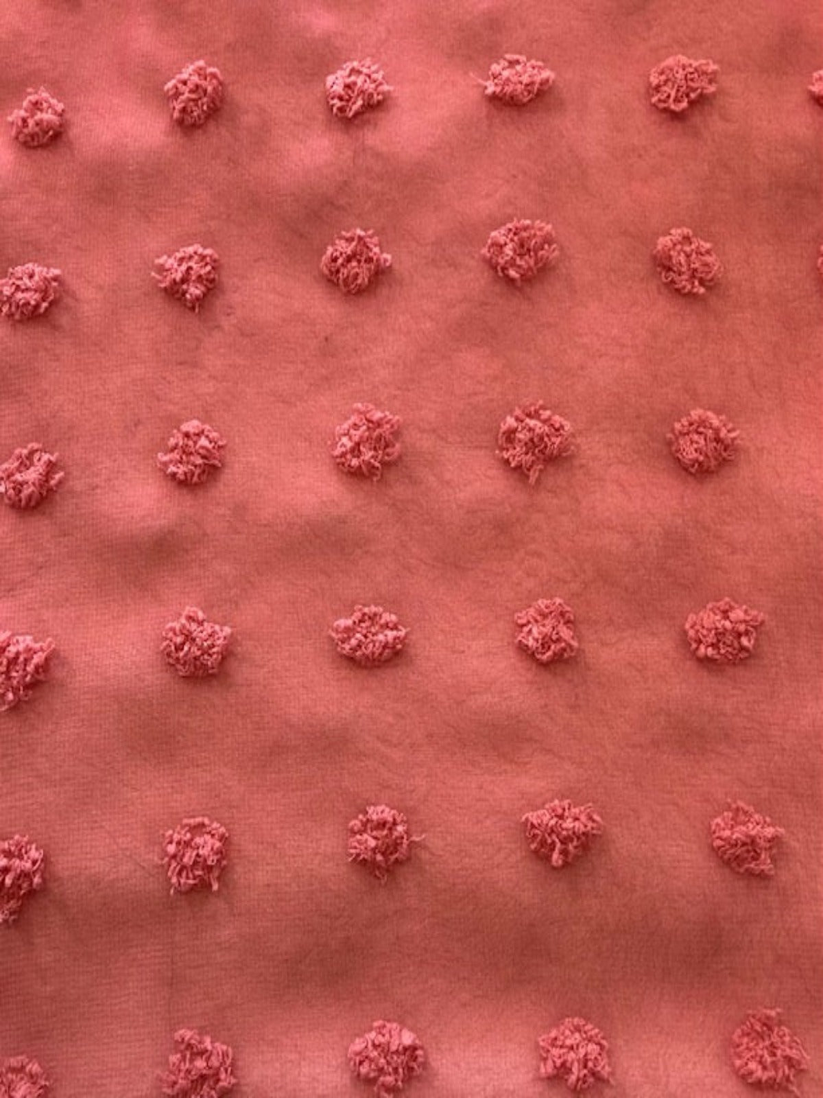 Watermelon Pink Tufted Chiffon