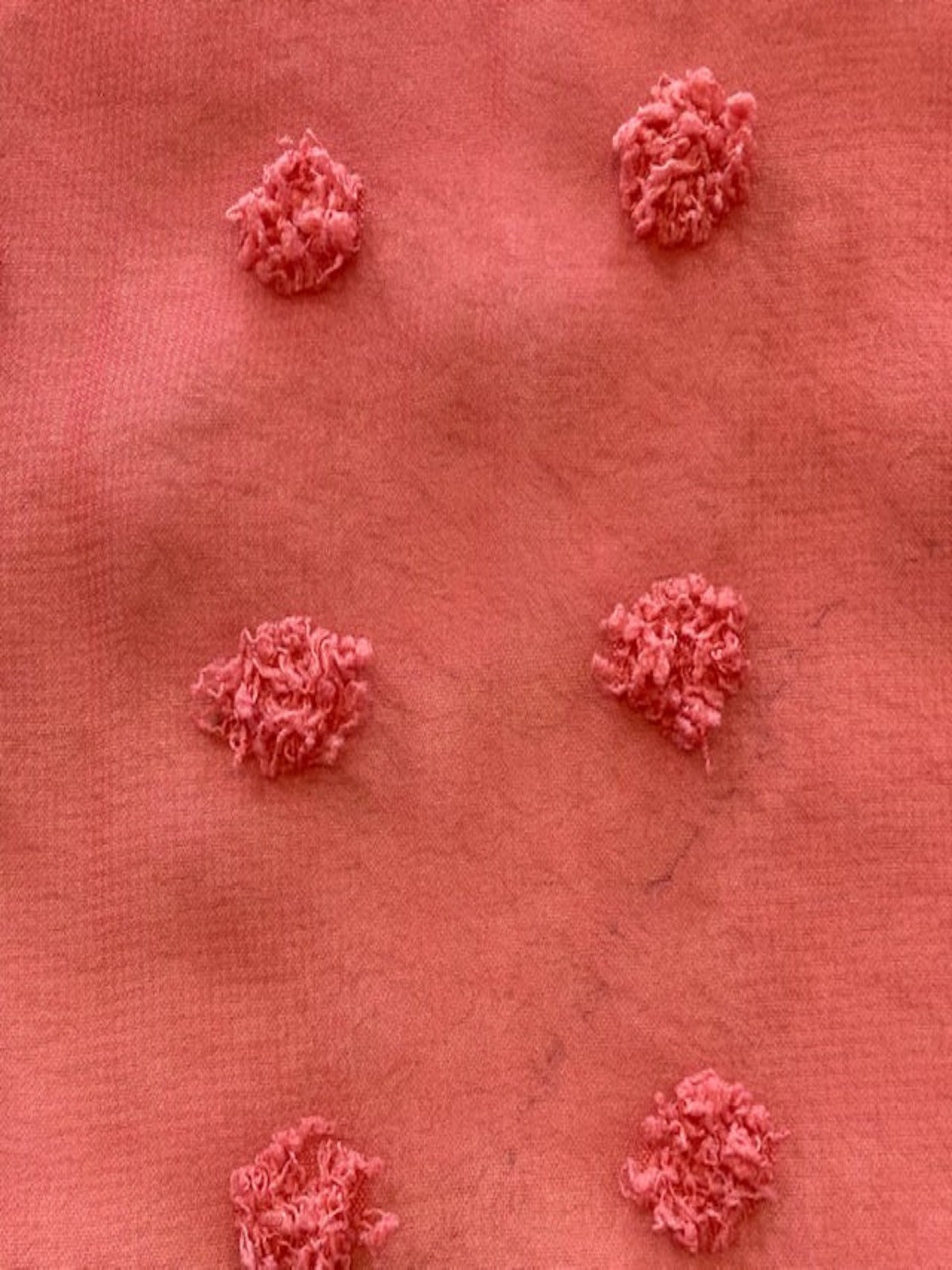 Watermelon Pink Tufted Chiffon