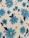 Wedgewood Daisies on White Cotton Lawn