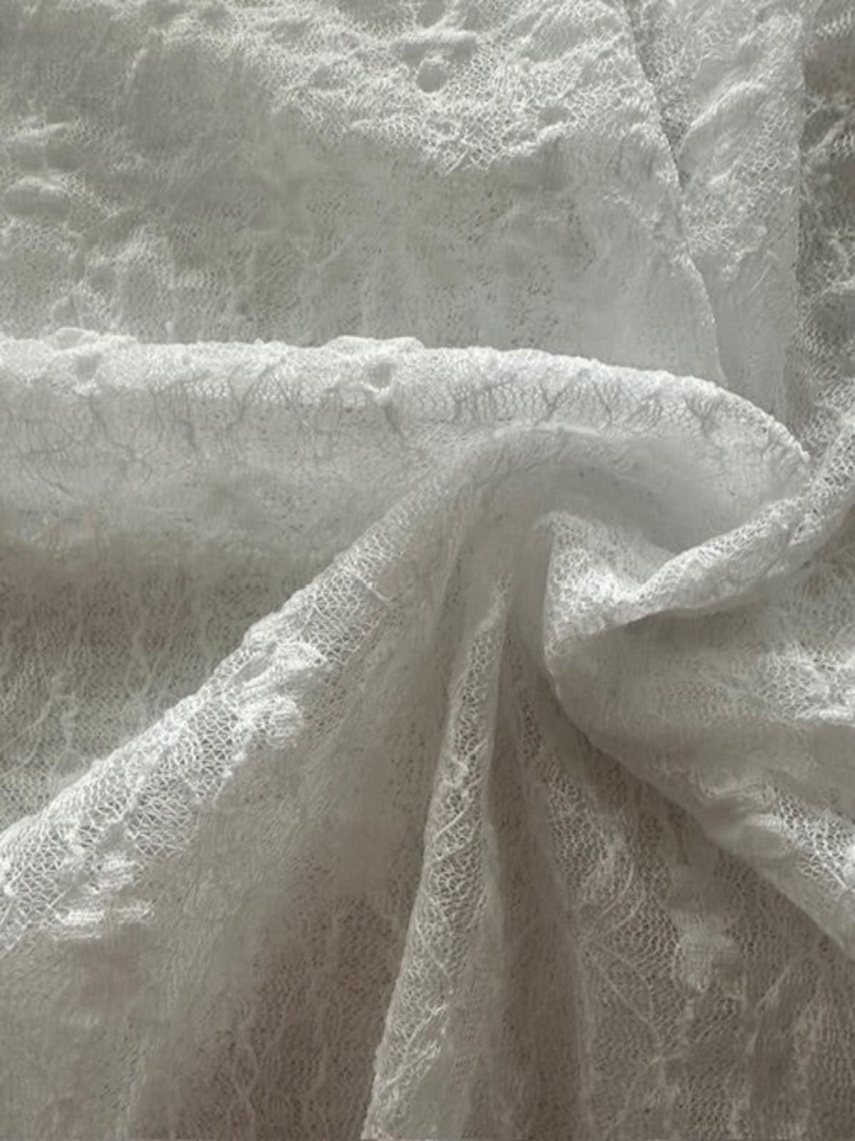 White Stretch Lace on Tulle