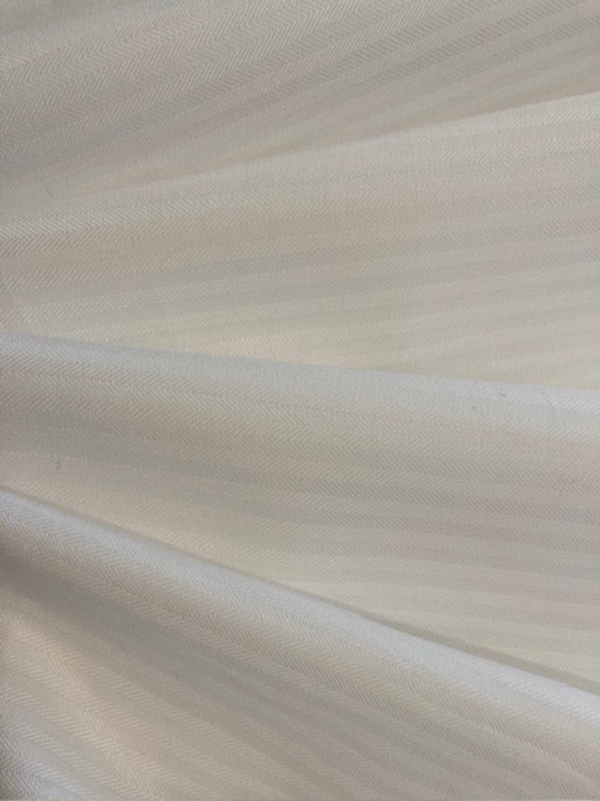 White on White Woven Stripe Cotton Shirting