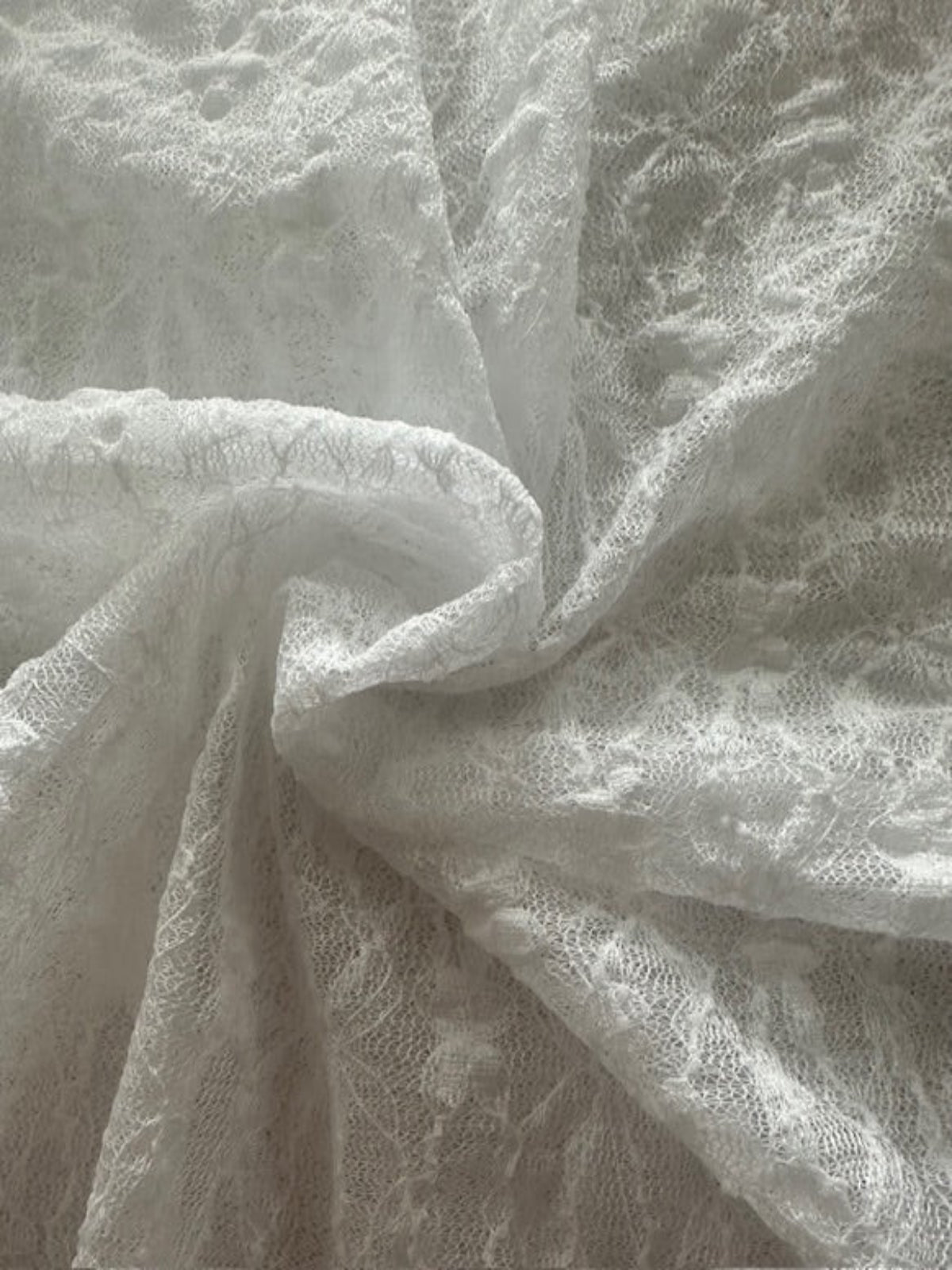 White Stretch Lace on Tulle