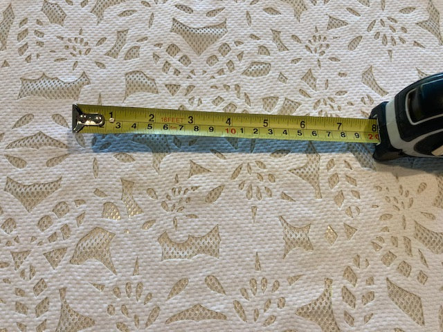 White Laser Cut Pique on Self coloured Open Mesh, Double Fabric