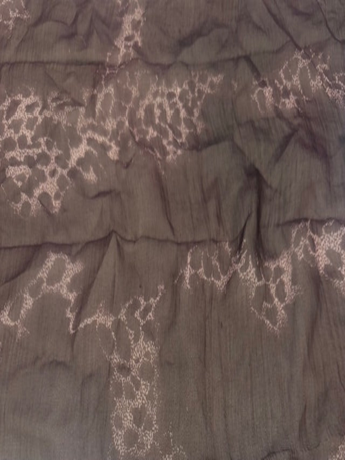 Deep Burgundy Abstract Animal Print on Yoryu Silk Chiffon