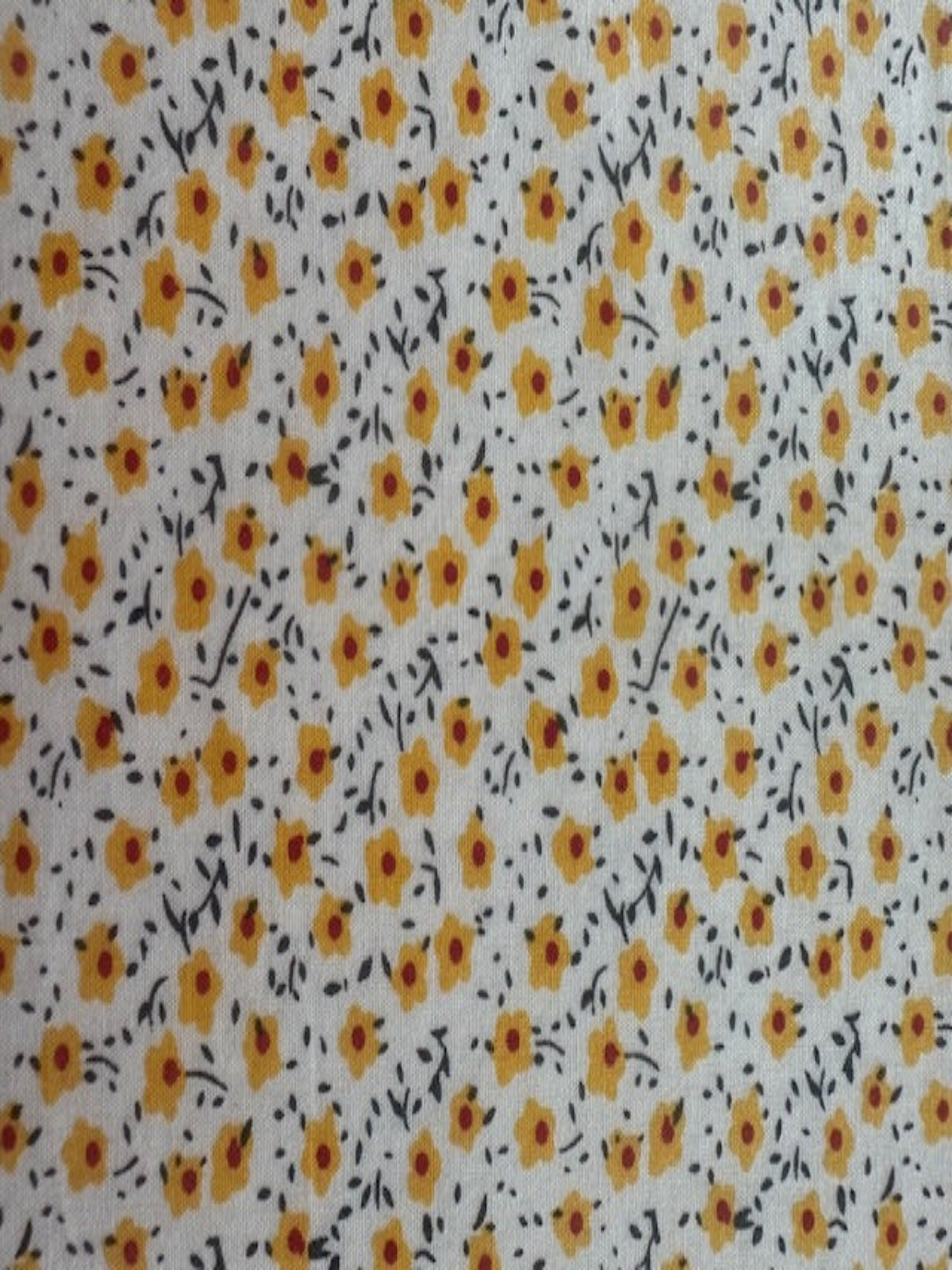 Yellow/Orange Ditsy on Cotton Poplin