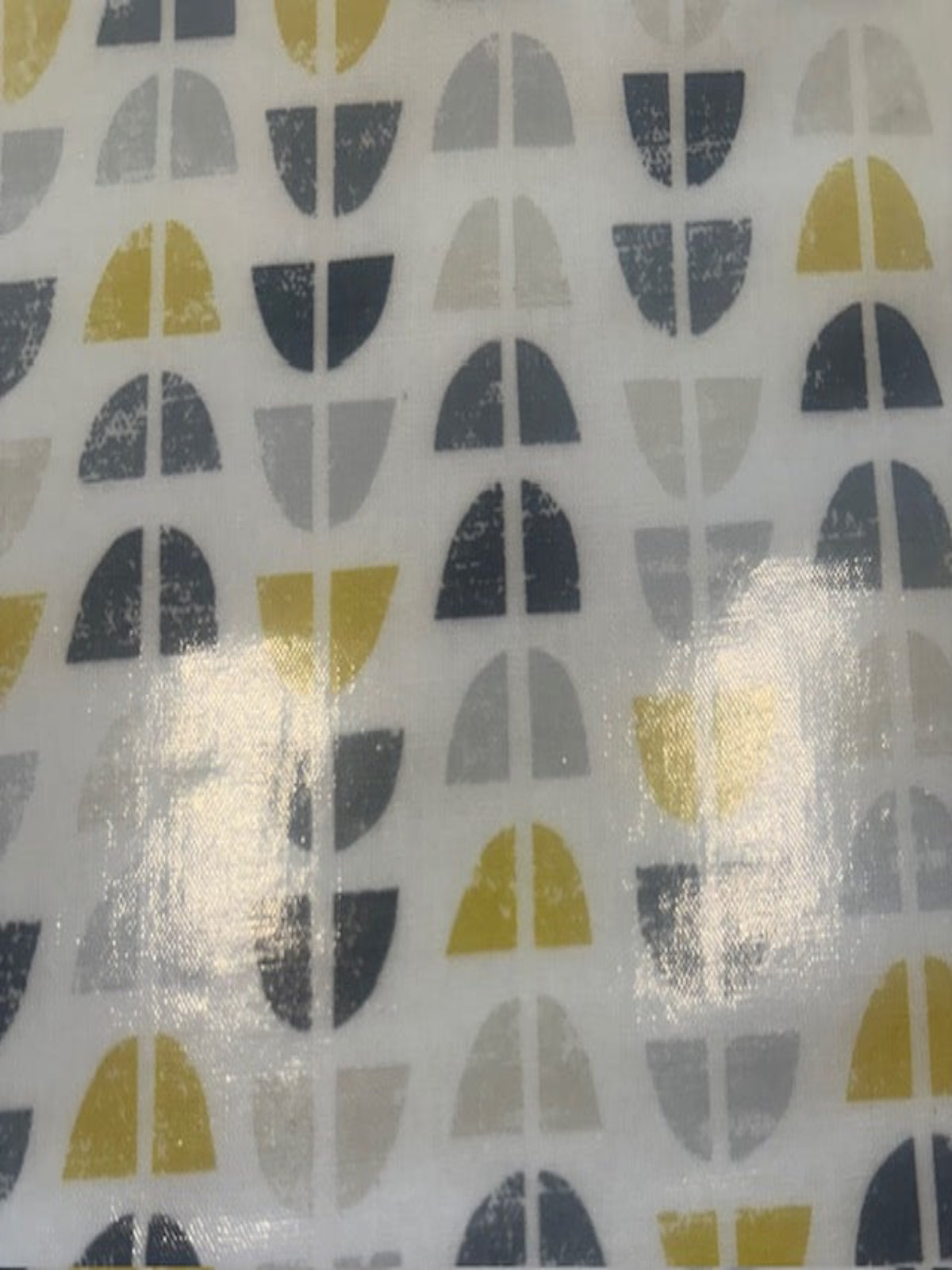 Yellow/Black Half Circles on PVC Coated Cotton