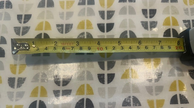 Yellow/Black Half Circles on PVC Coated Cotton