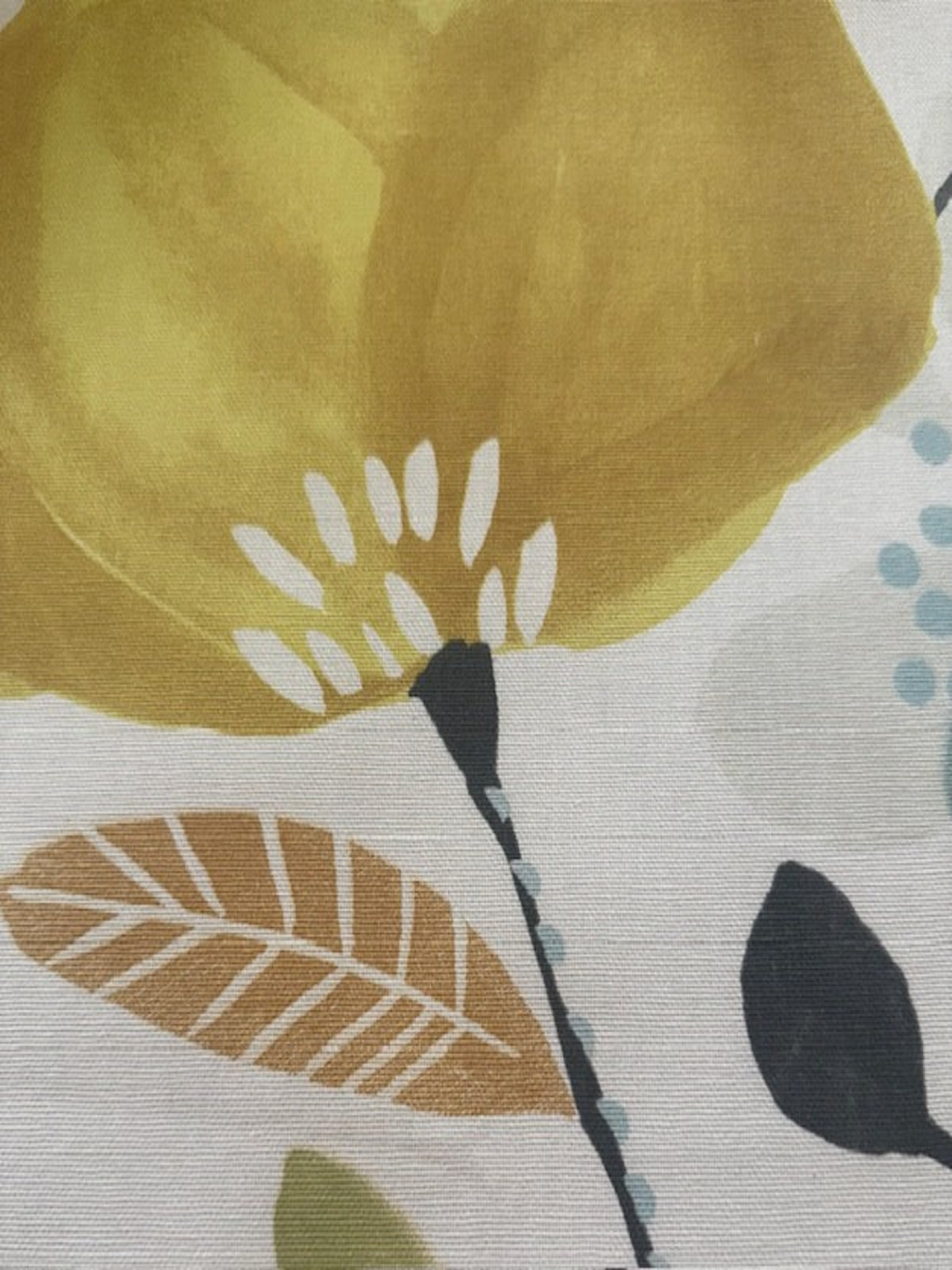 Yellow Multi Large Floral Cotton Furnishing