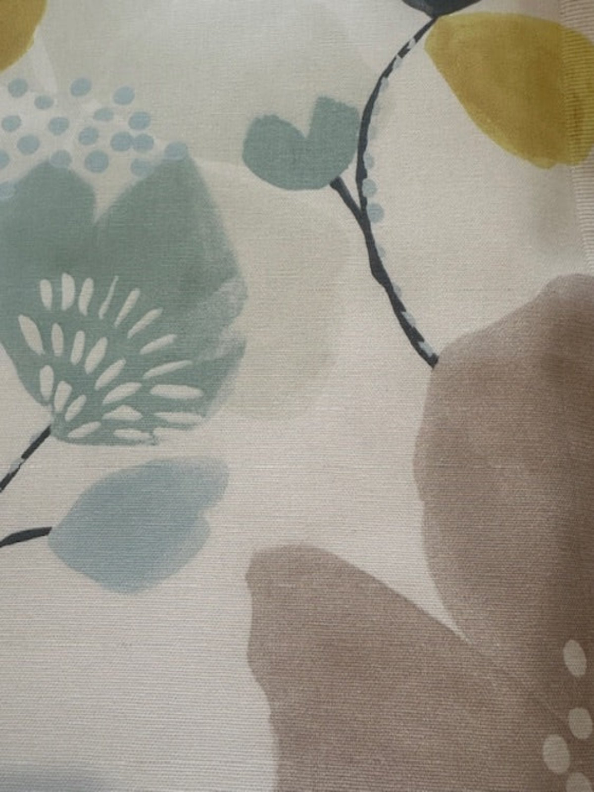 Yellow Multi Large Floral Cotton Furnishing