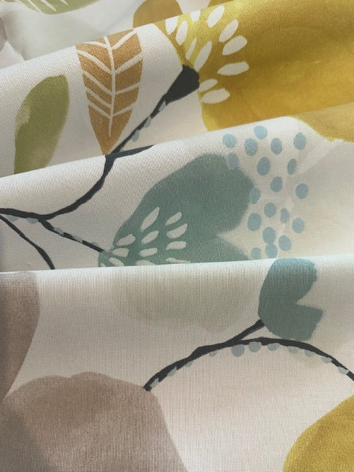 Yellow Multi Large Floral Cotton Furnishing