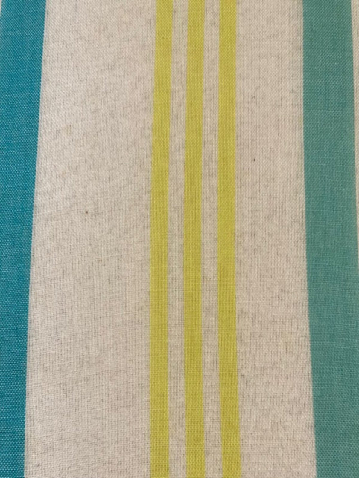 Bright Lime & Turquoise Stripe Cotton Voile Fabric