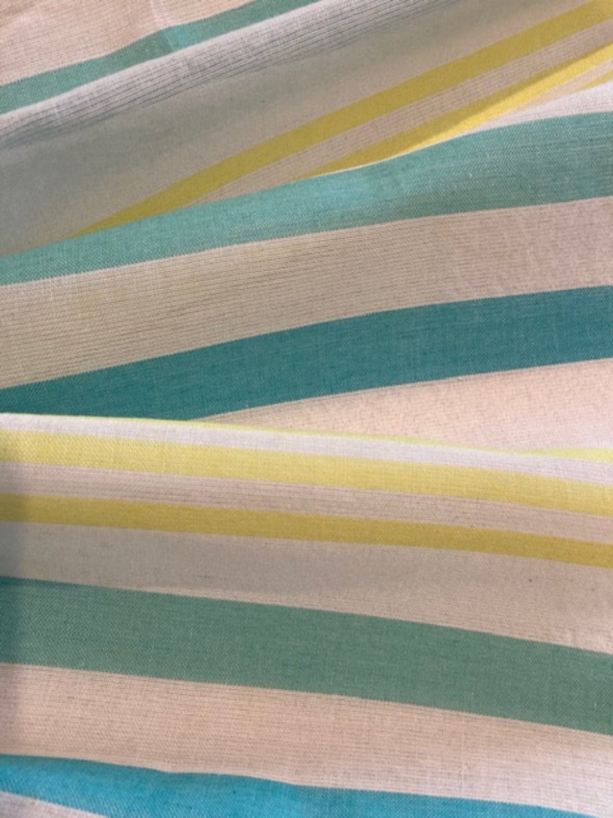 Bright Lime & Turquoise Stripe Cotton Voile Fabric