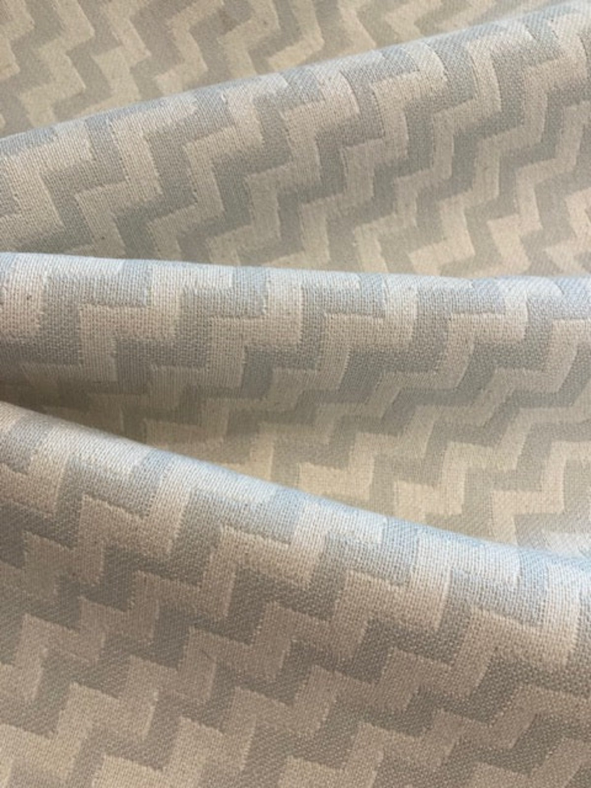 Silver & Cream Stepped Jacquard