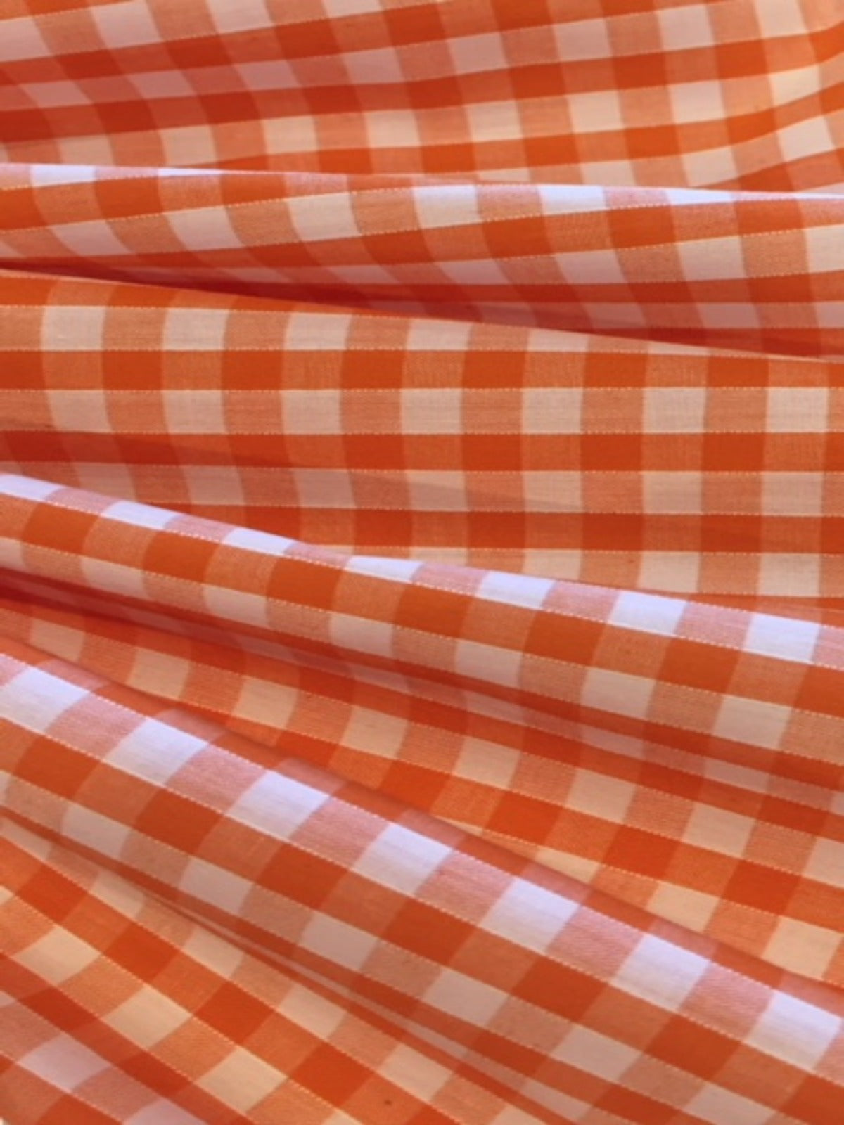 Orange 1/4" Gingham Check - Deadstock fabric on AmoThreads