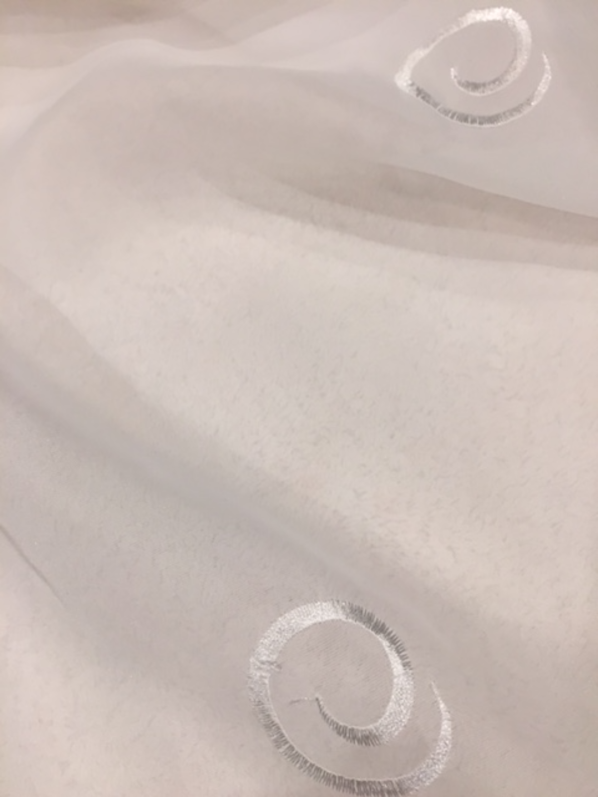 Ivory Swirl embroidery on Organza