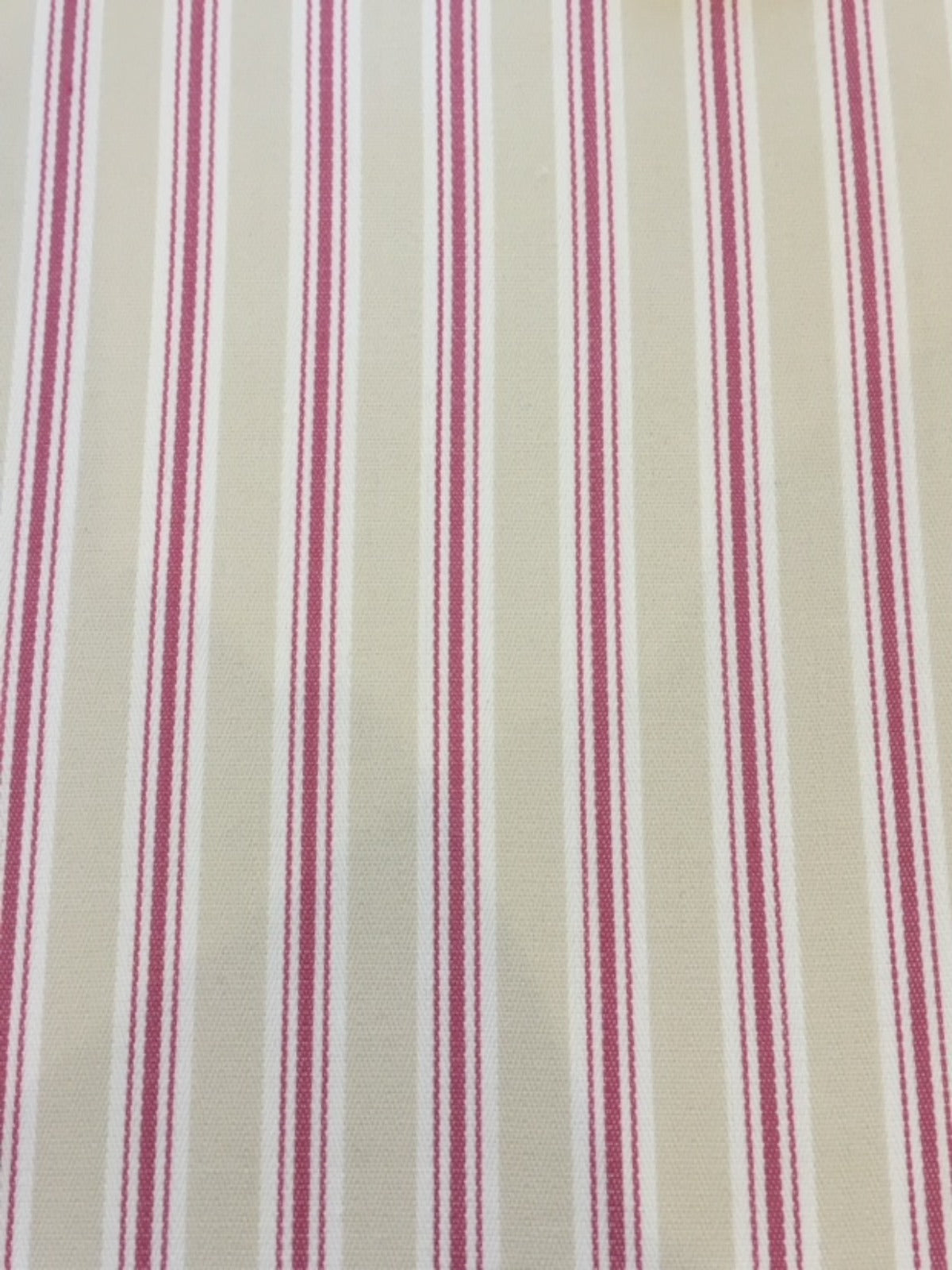 Rose/Cream Cotton Stripe