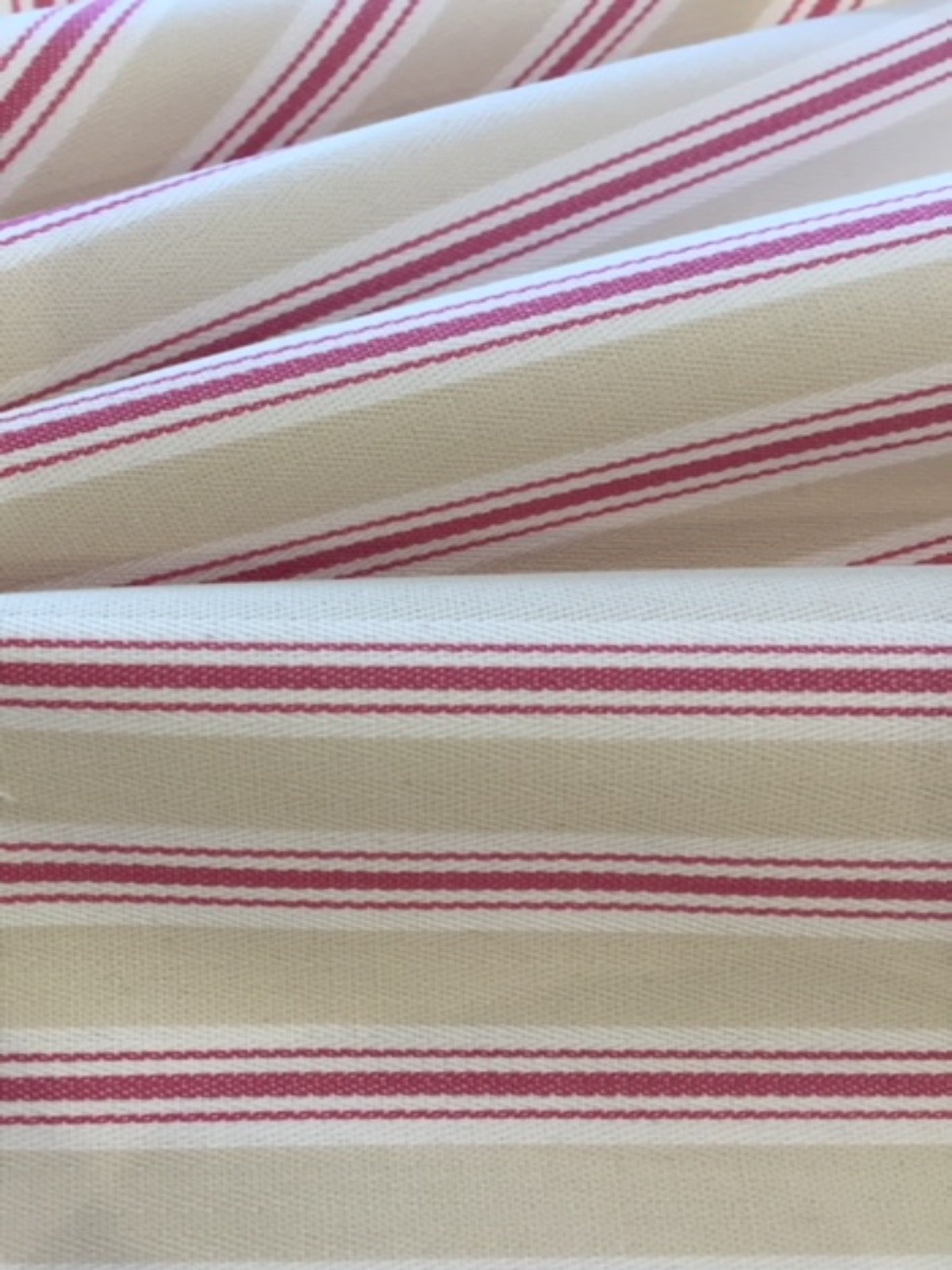Rose/Cream Cotton Stripe