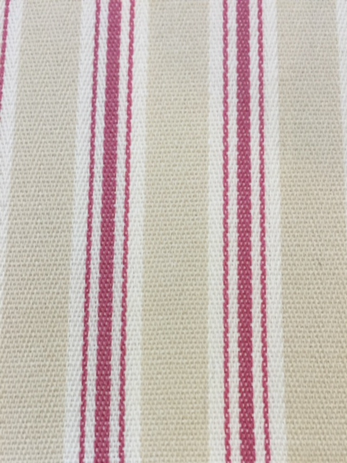 Rose/Cream Cotton Stripe