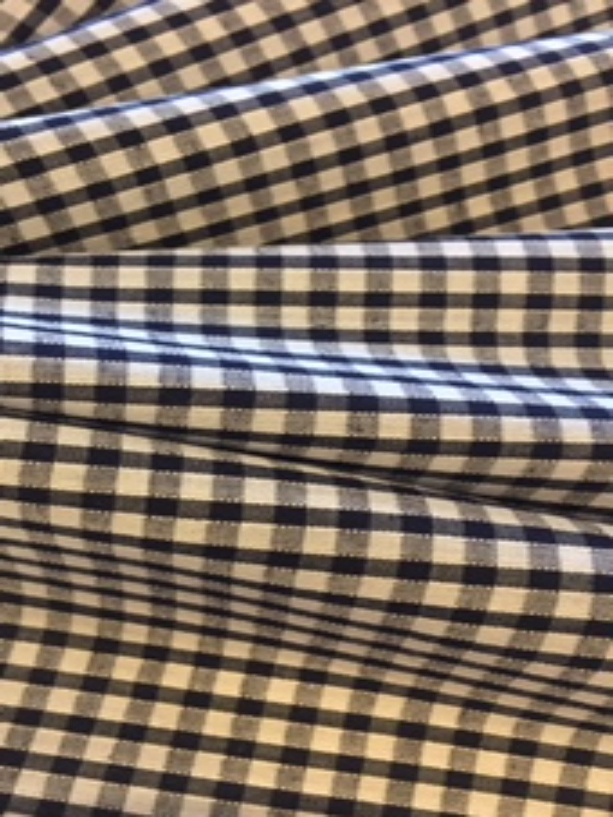 Navy 1/8" Gingham Check Poly-Cotton Fabric