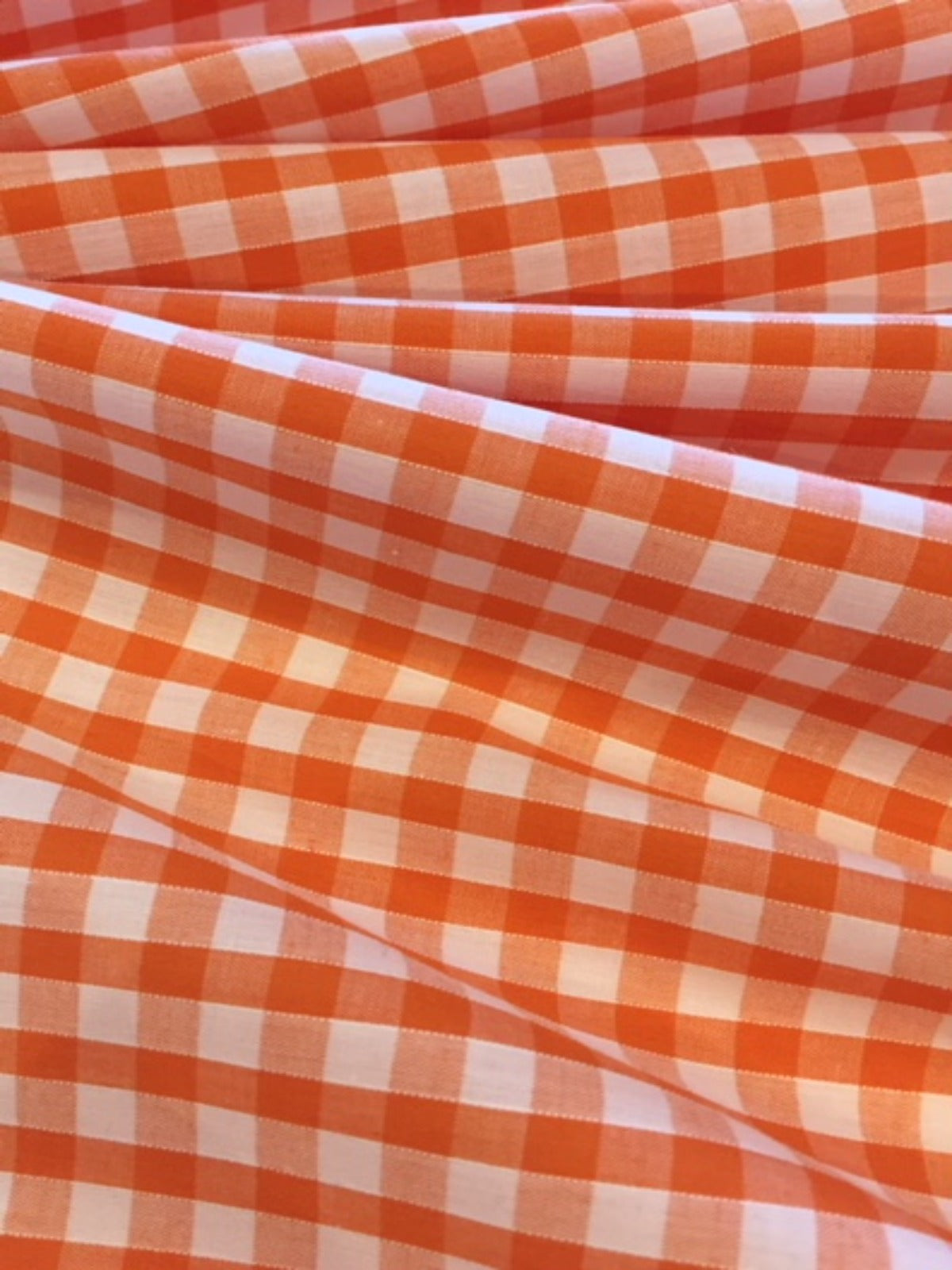 Orange 1/4" Gingham Check - Deadstock fabric on AmoThreads