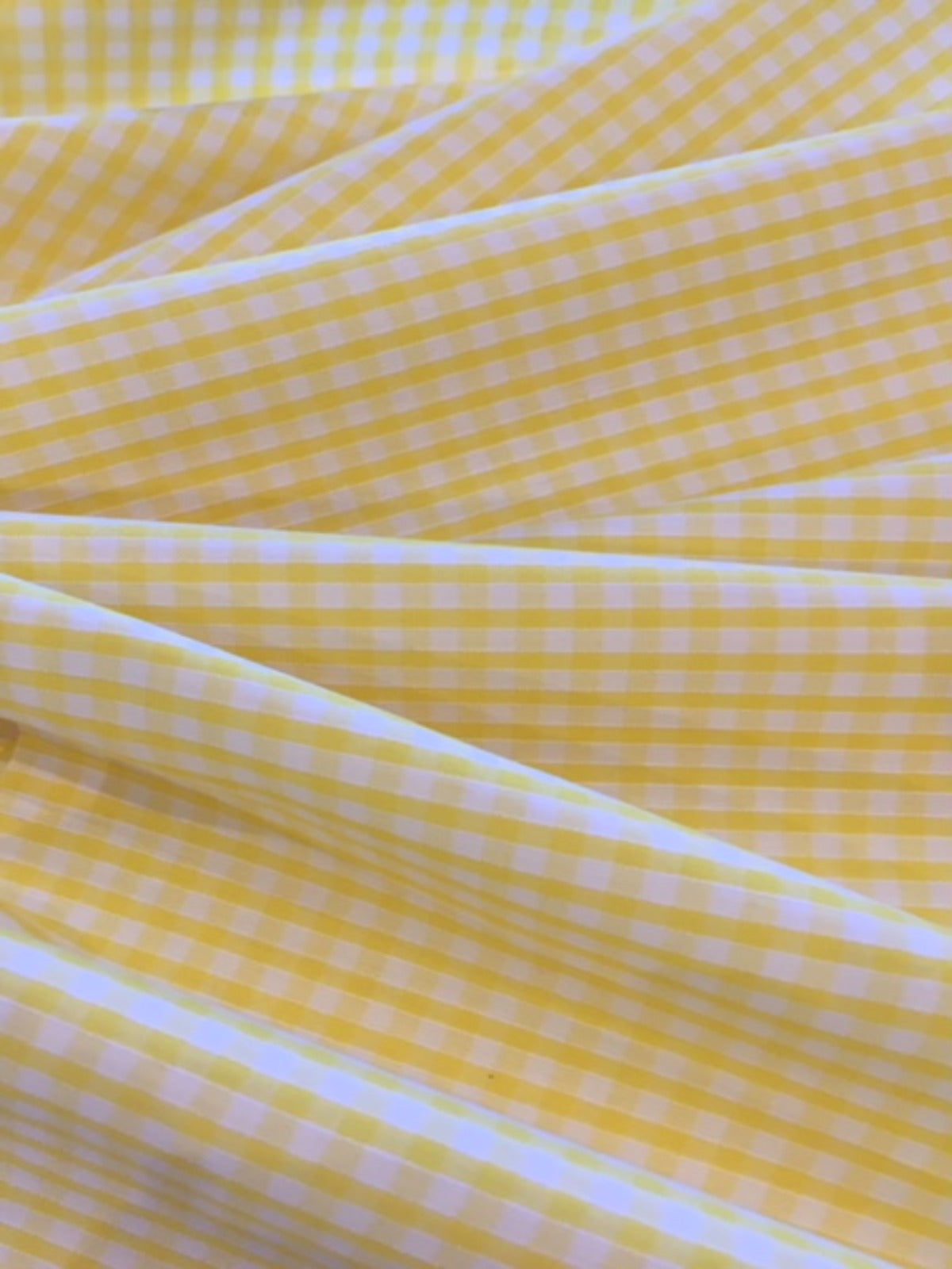 Yellow 1/8" Gingham Check - Deadstock fabric on AmoThreads