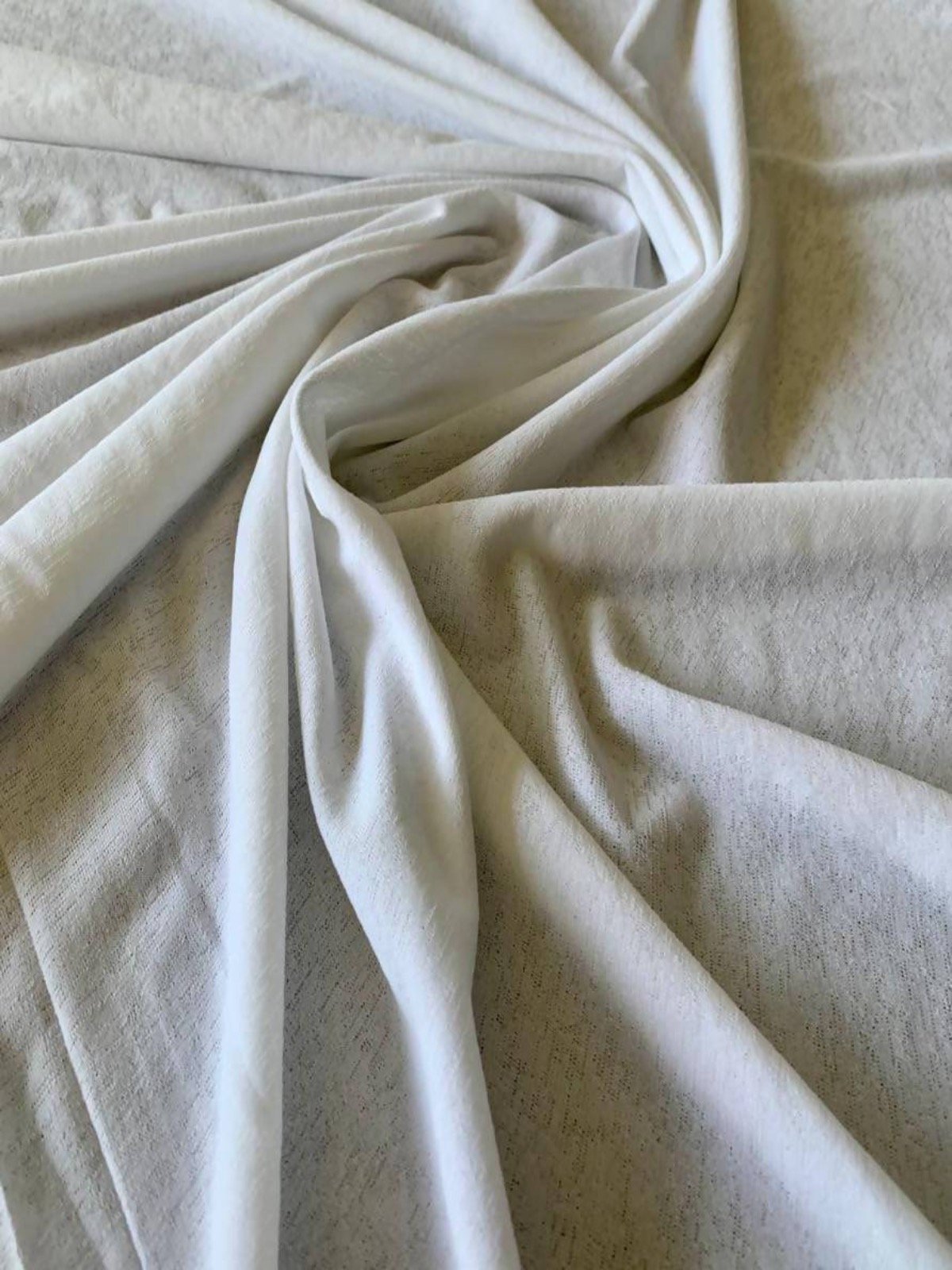 White Mock Devore with one way stretch - Deadstock fabric on AmoThreads