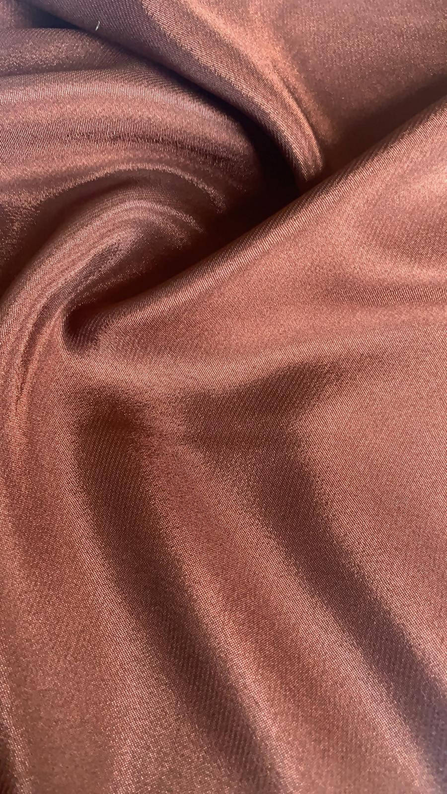 Bronze Satin Backed Crepe - Deadstock fabric on AmoThreads
