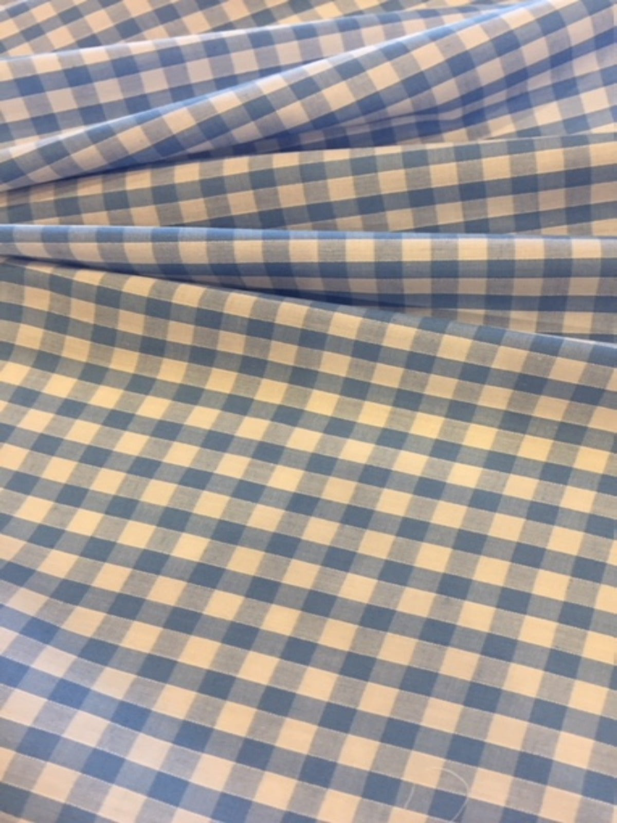 Light Blue 1/4" Gingham Check - Deadstock fabric on AmoThreads