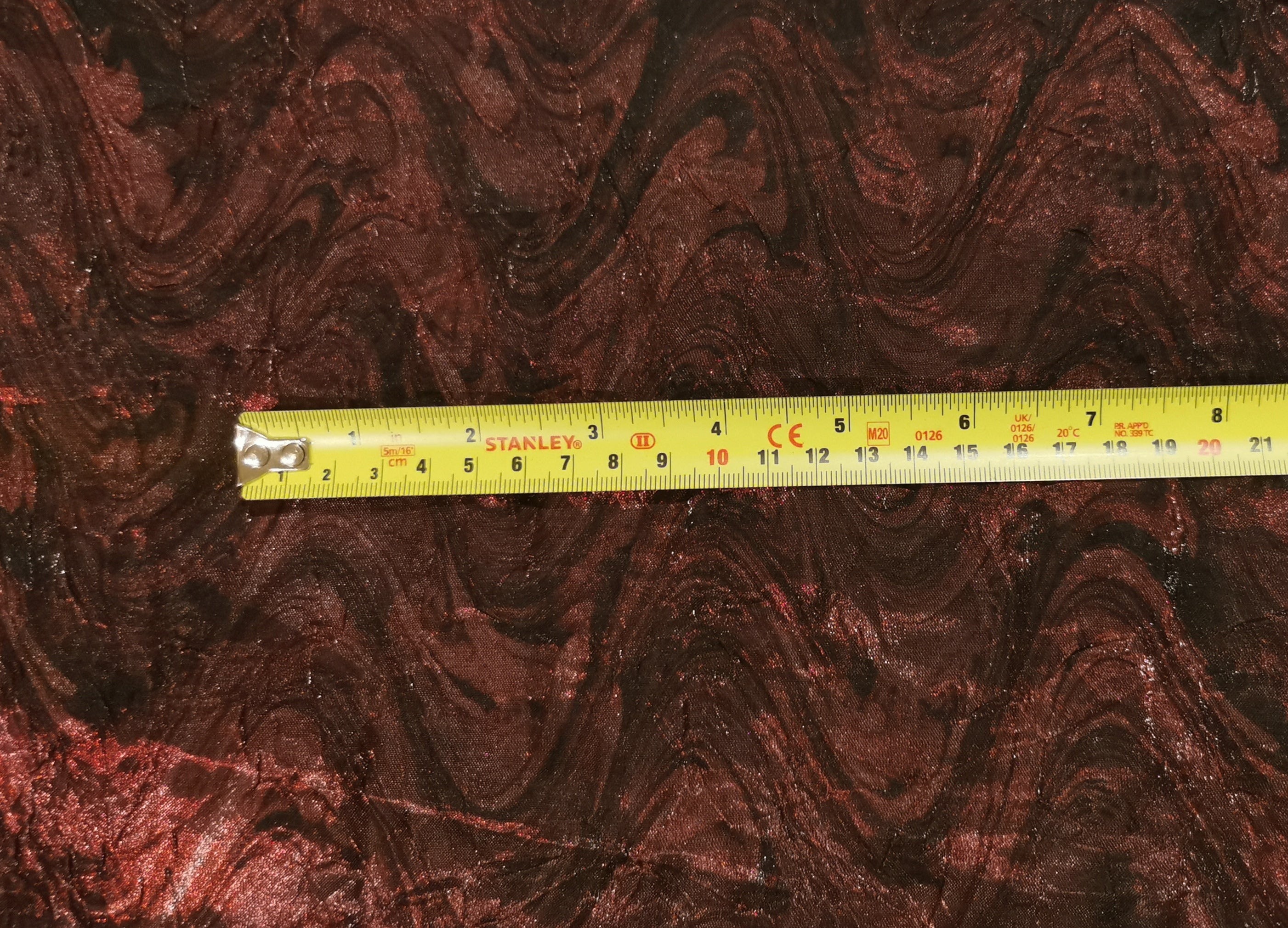 Wine Wave Print With Sheen Blouse Weight