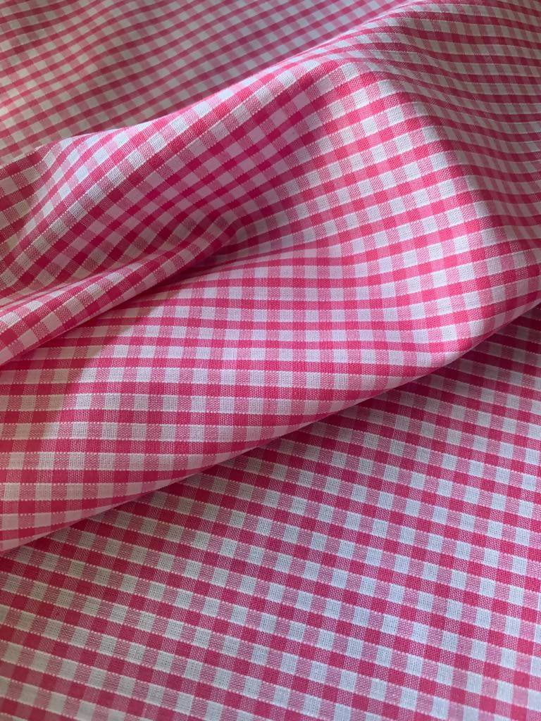 Pink 1/8" Gingham Check - Deadstock fabric on AmoThreads