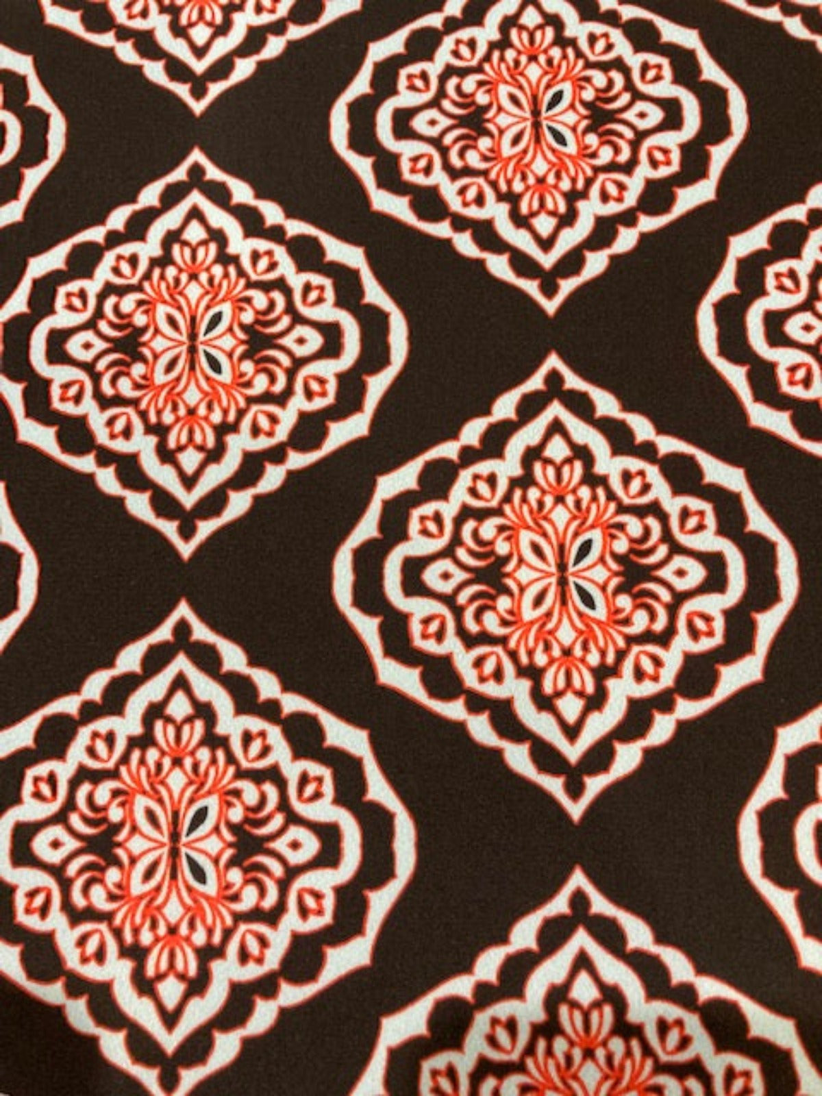 Aqua Geometric on Black Crepe