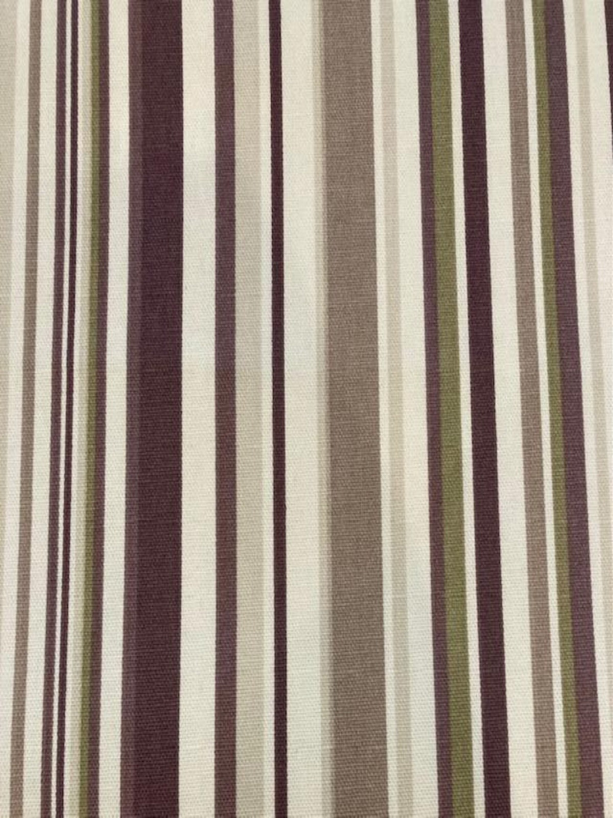 Aubergine / Green Stripe on Cotton